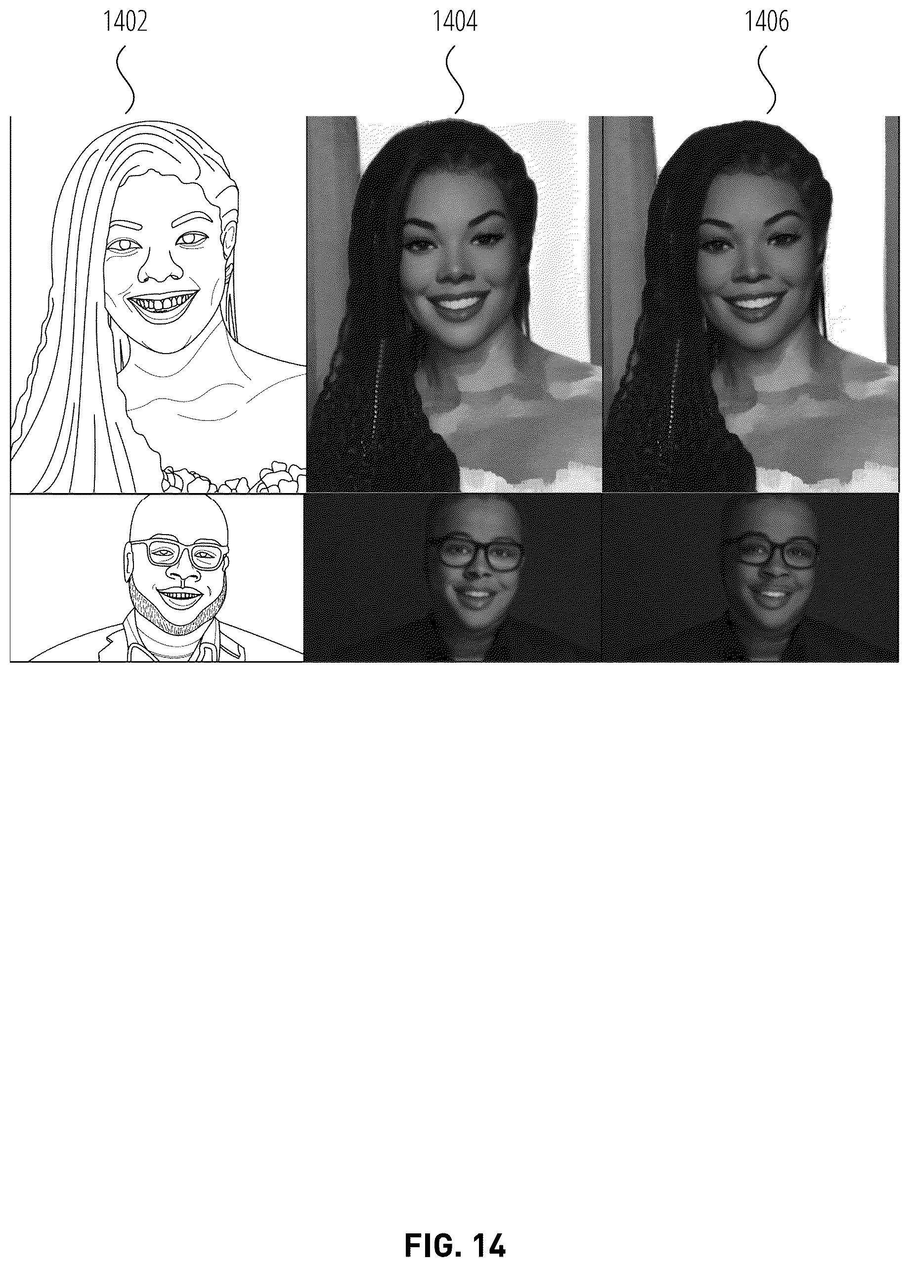 Patent US12361614 Figure 14 – Protecting image features in stylized representations of a source image