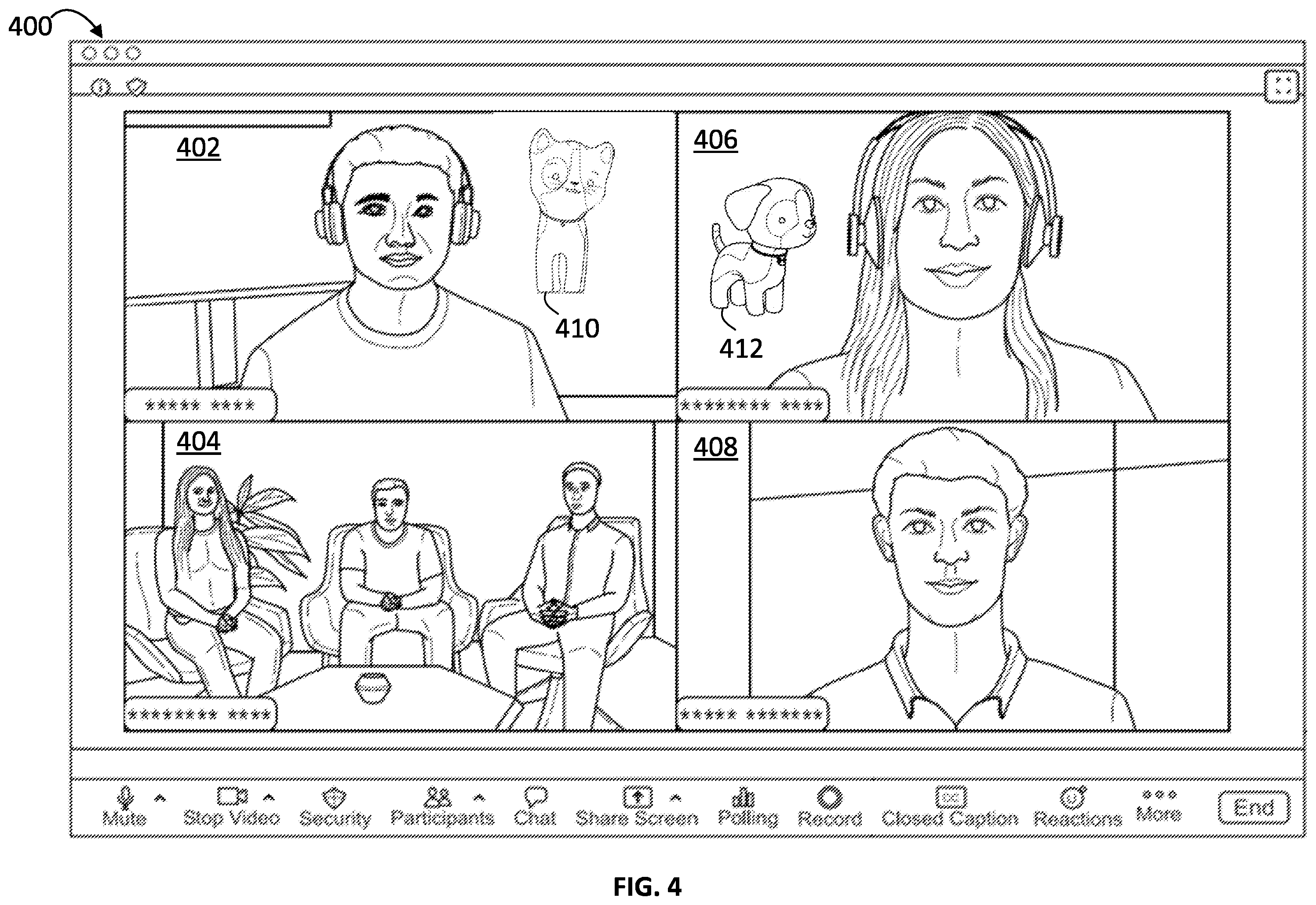 Patent US12361620 Figure 5 – Visual asset display and controlled movement in a video communication session
