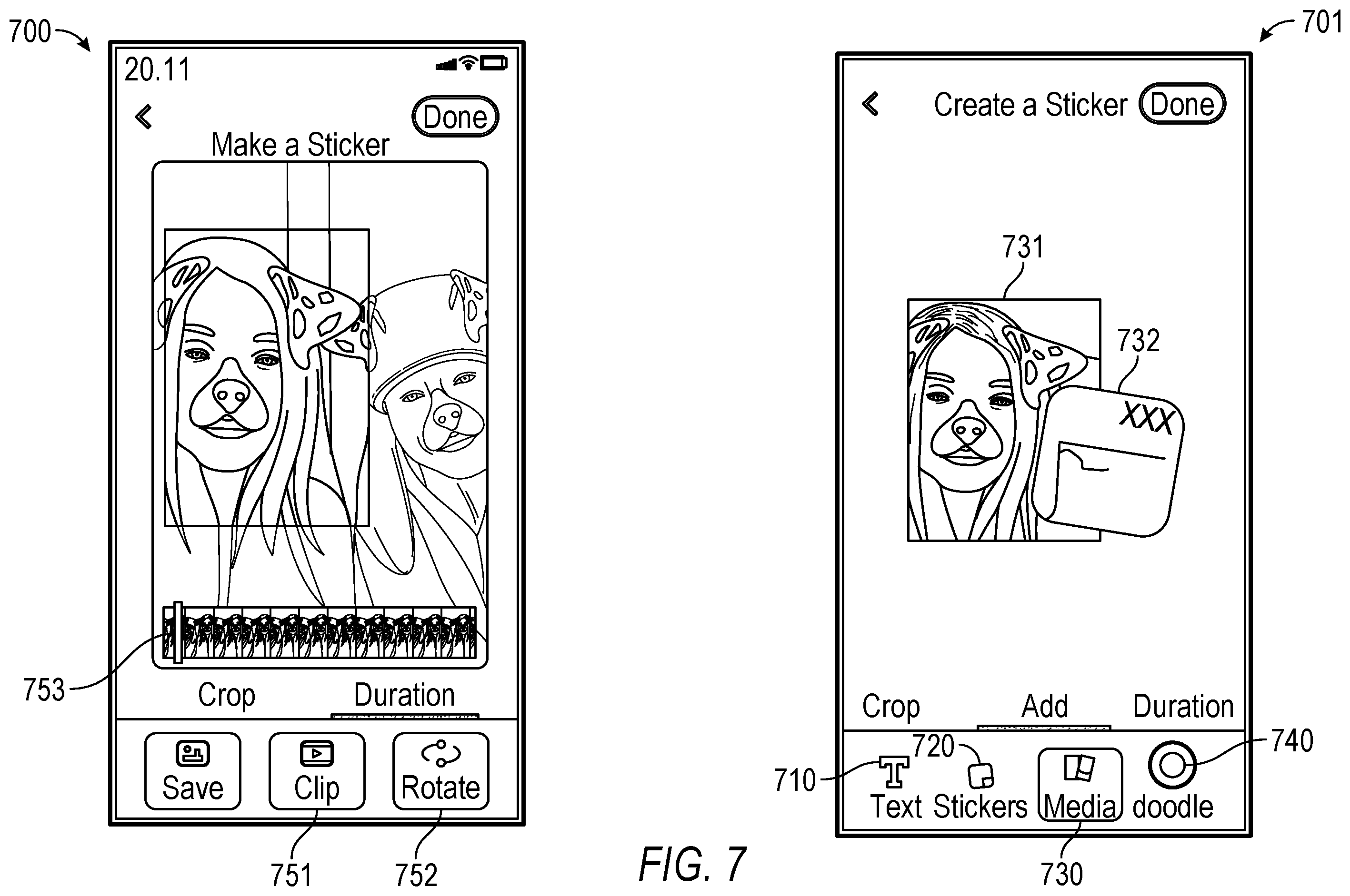 Patent US12361627 Figure 7 – Customized animation from video