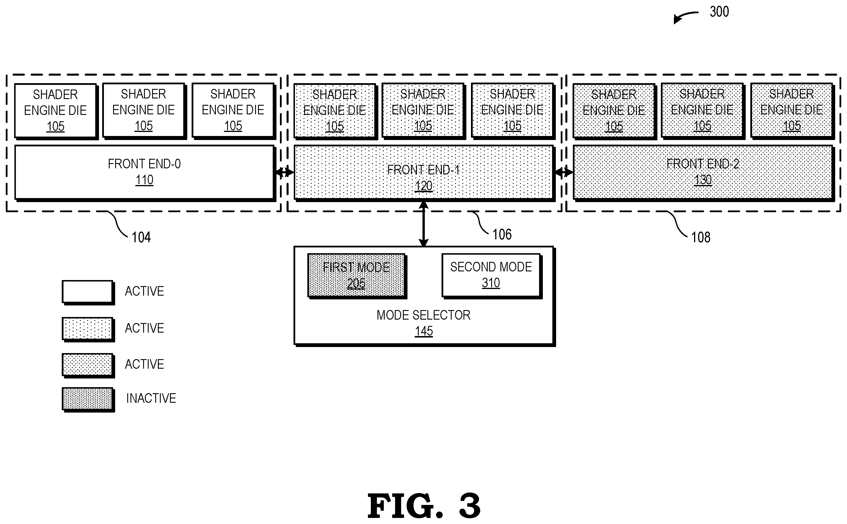Patent US12361628 Figure 3 – Configurable multiple-die graphics processing unit