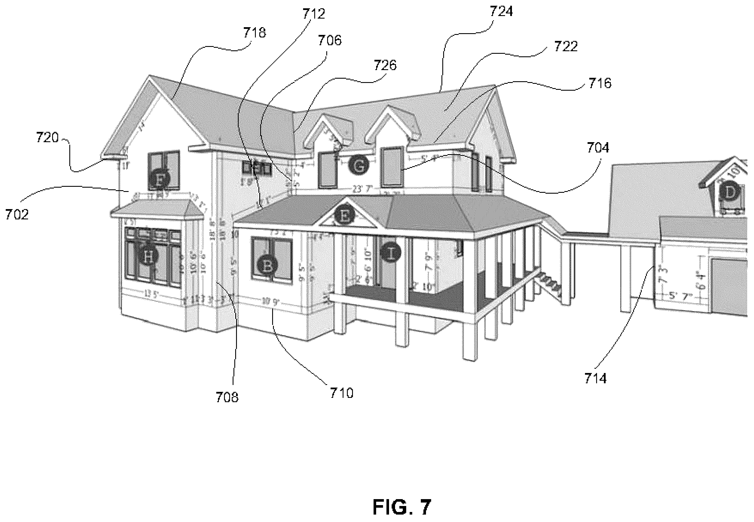 Patent US12361641 Figure 7 – 3D building analyzer
