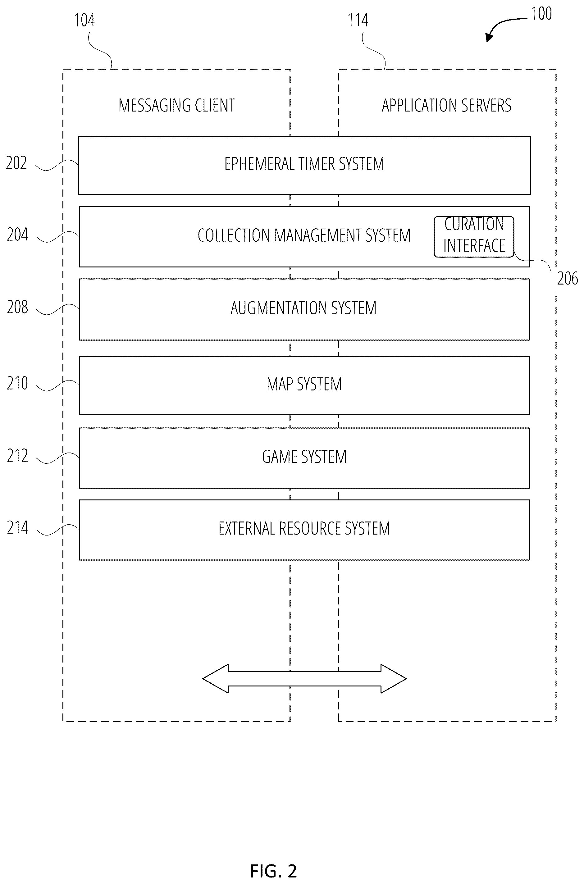 Patent US12361653 Figure 2 – Shooting interaction using augmented reality content in a messaging system