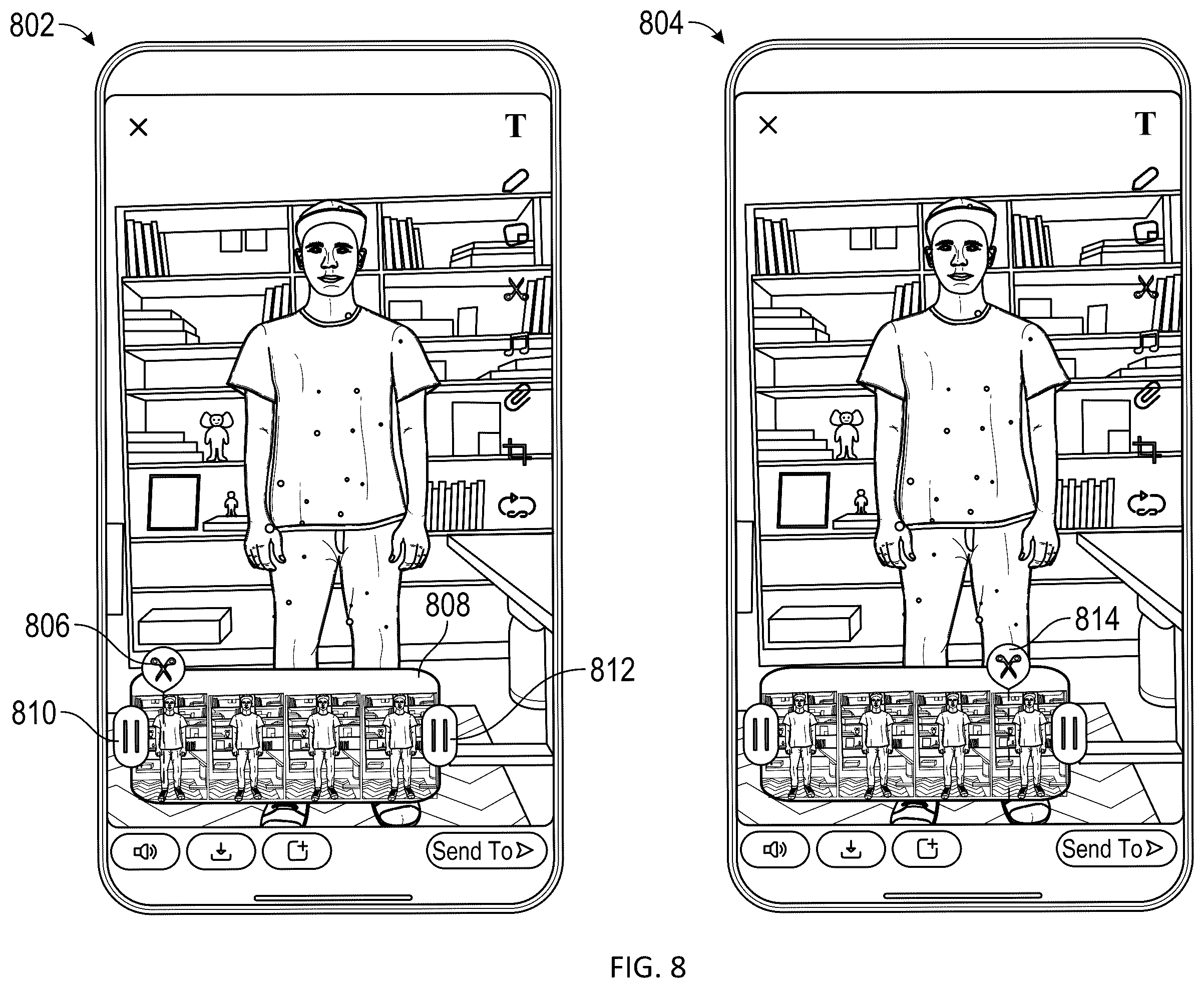 Patent US12361653 Figure 9 – Shooting interaction using augmented reality content in a messaging system