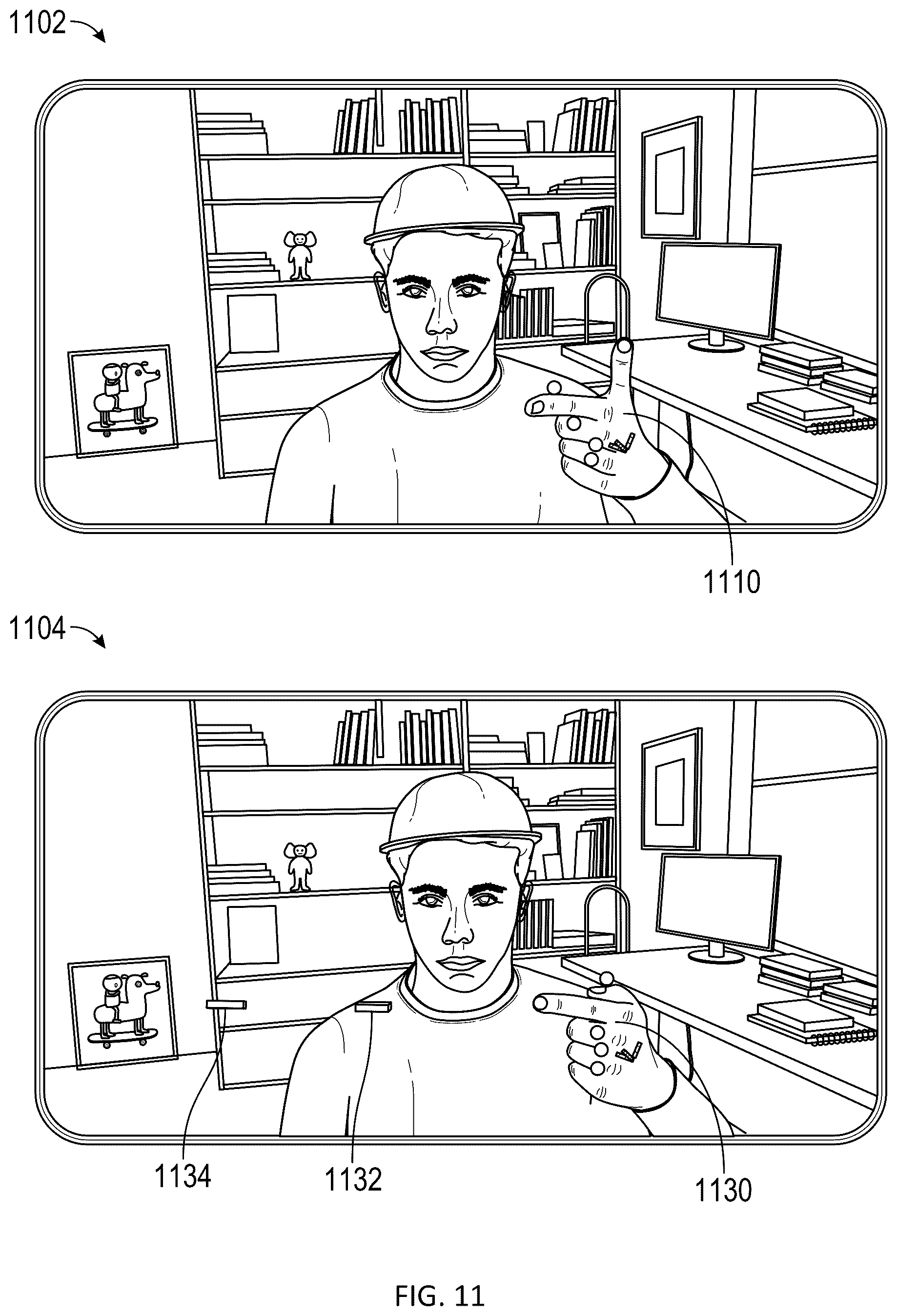 Patent US12361653 Figure 12 – Shooting interaction using augmented reality content in a messaging system