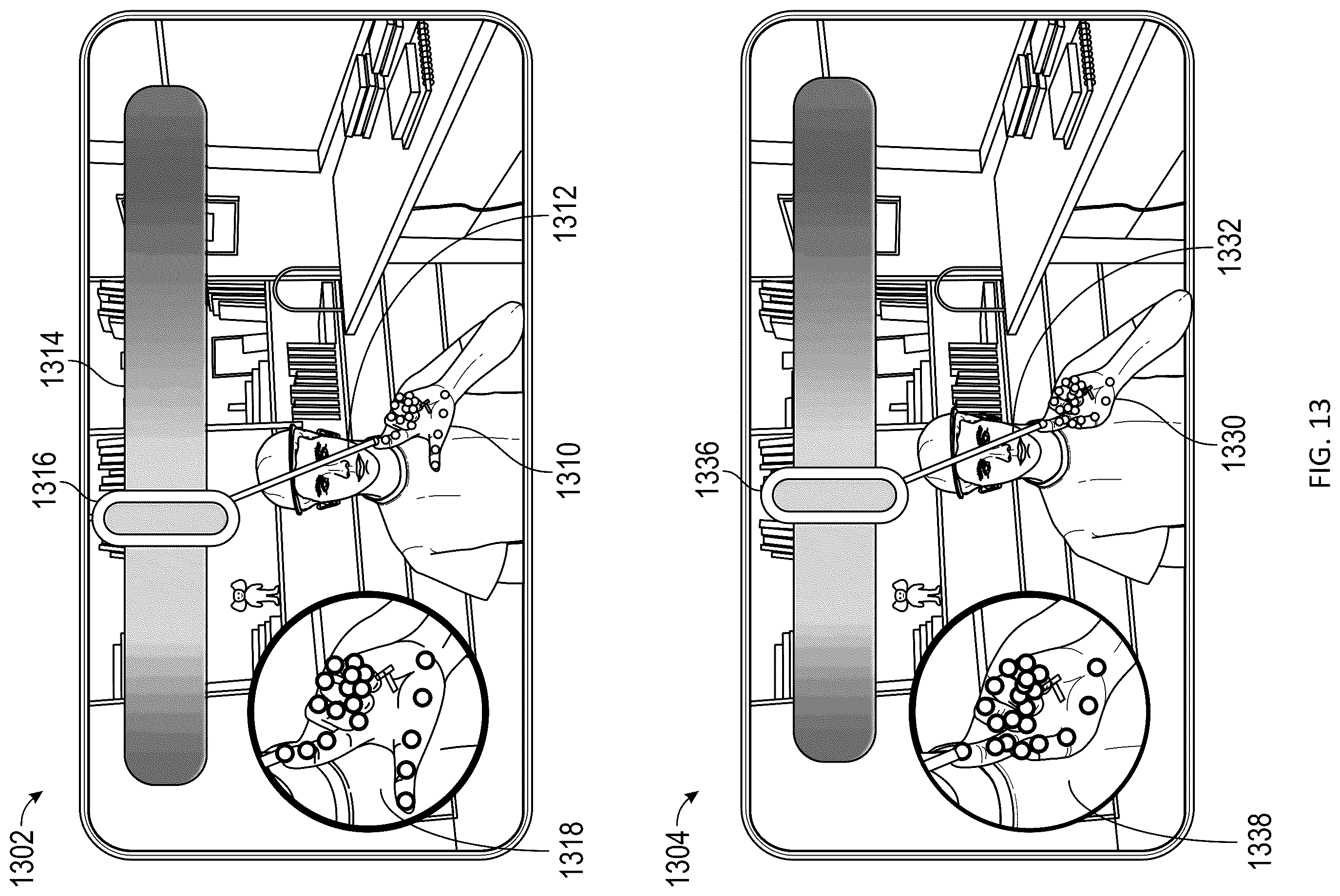 Patent US12361653 Figure 14 – Shooting interaction using augmented reality content in a messaging system