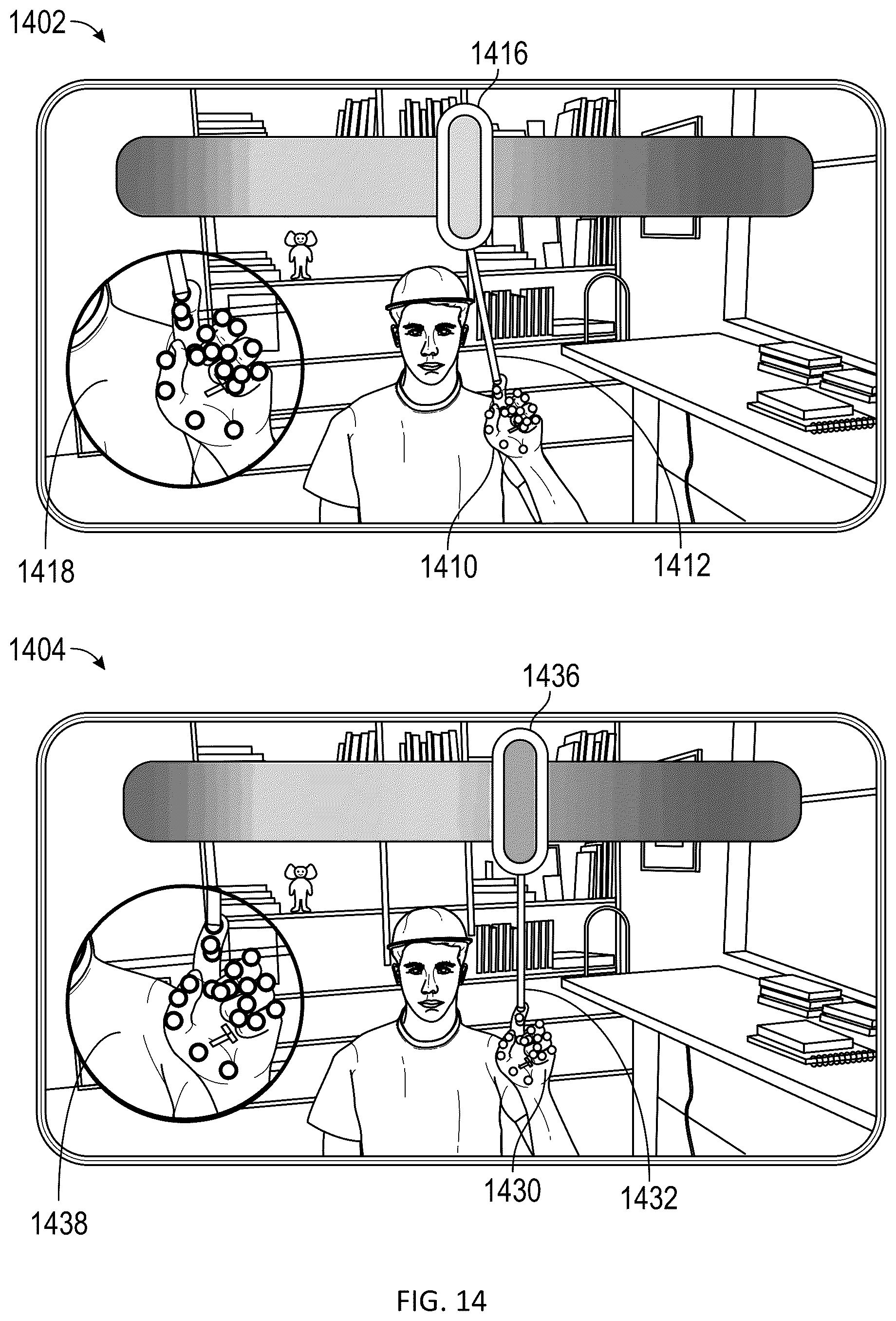 Patent US12361653 Figure 15 – Shooting interaction using augmented reality content in a messaging system