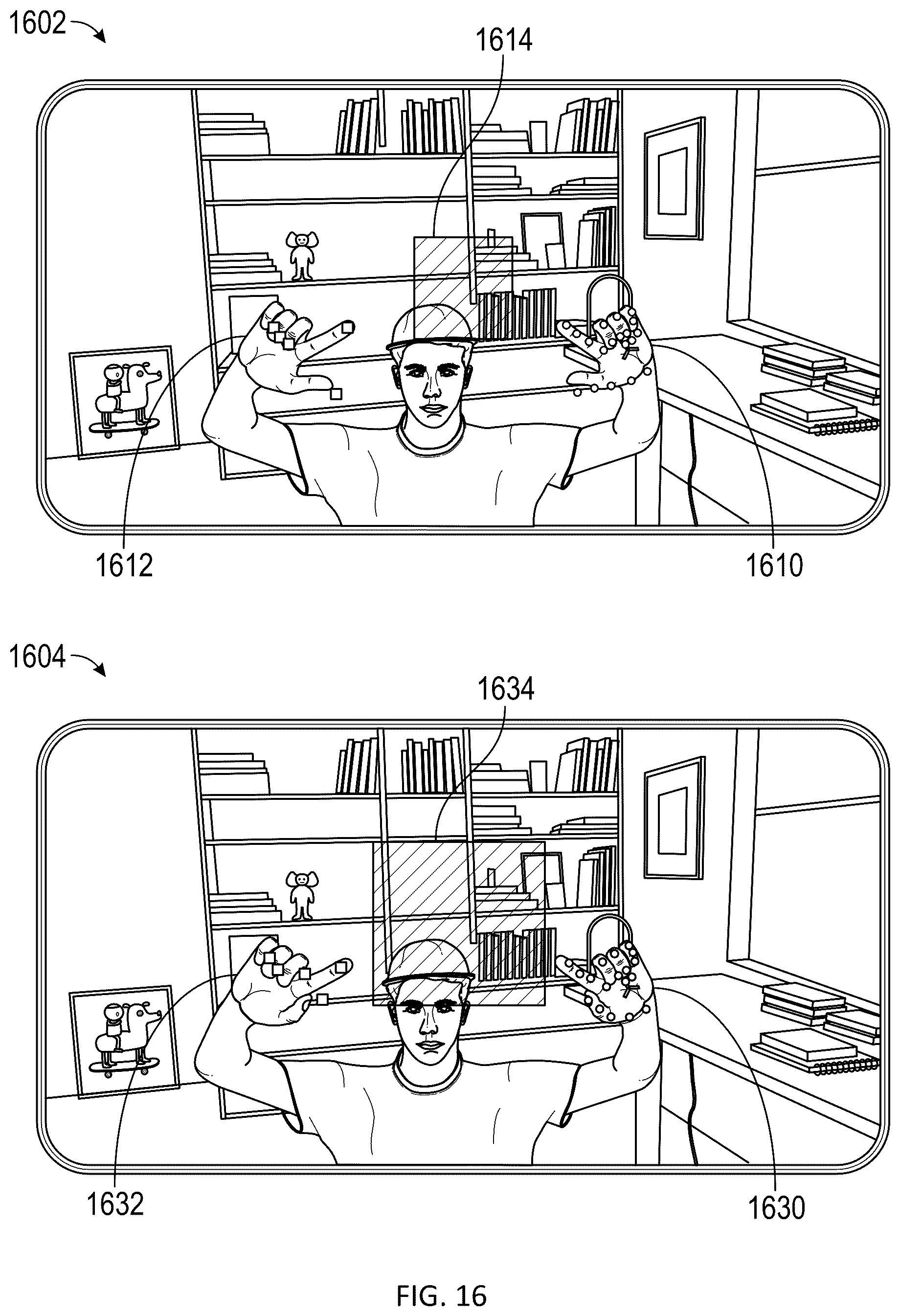 Patent US12361653 Figure 17 – Shooting interaction using augmented reality content in a messaging system