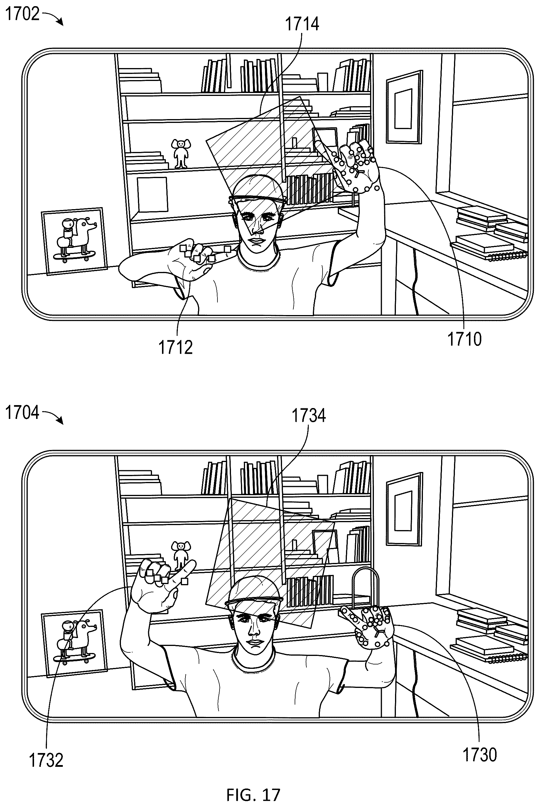 Patent US12361653 Figure 18 – Shooting interaction using augmented reality content in a messaging system