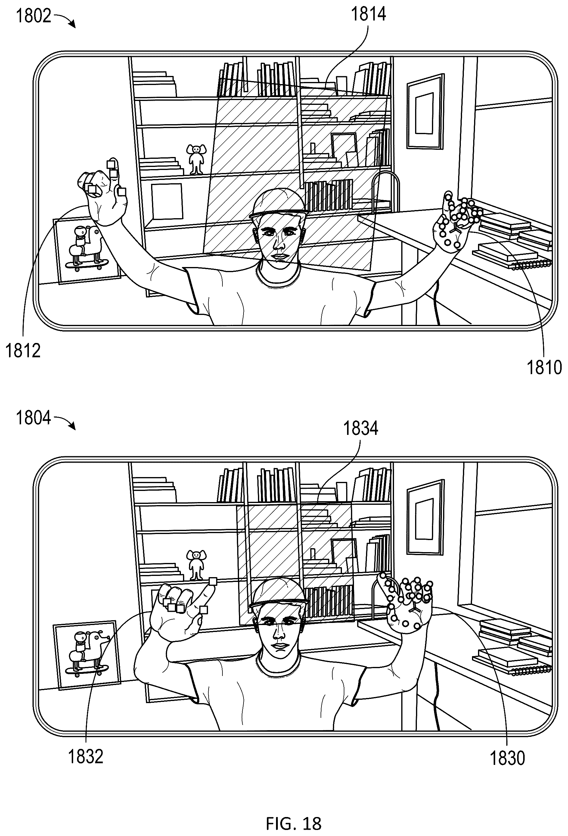 Patent US12361653 Figure 19 – Shooting interaction using augmented reality content in a messaging system