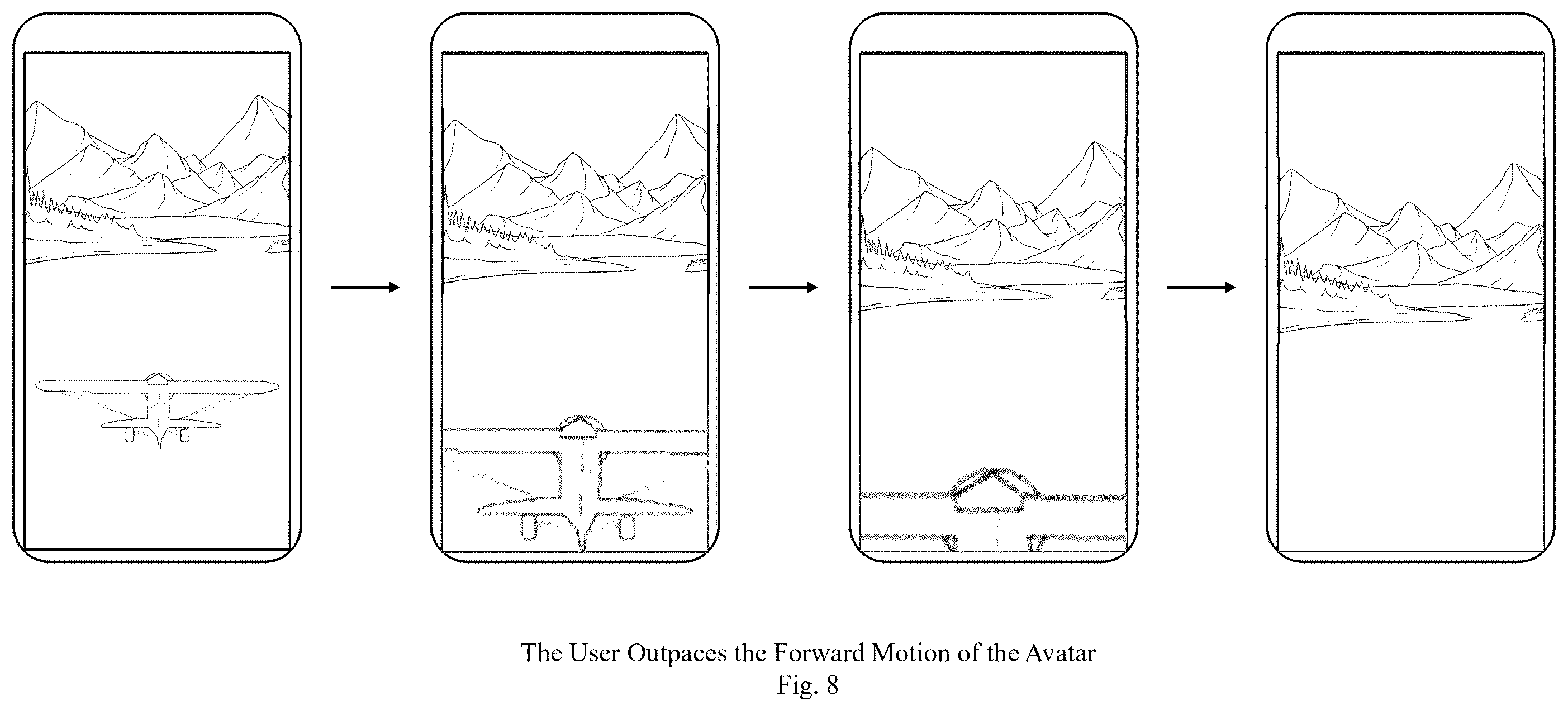 Patent US12361655 Figure 8 – Handling invalid user control motions in augmented reality