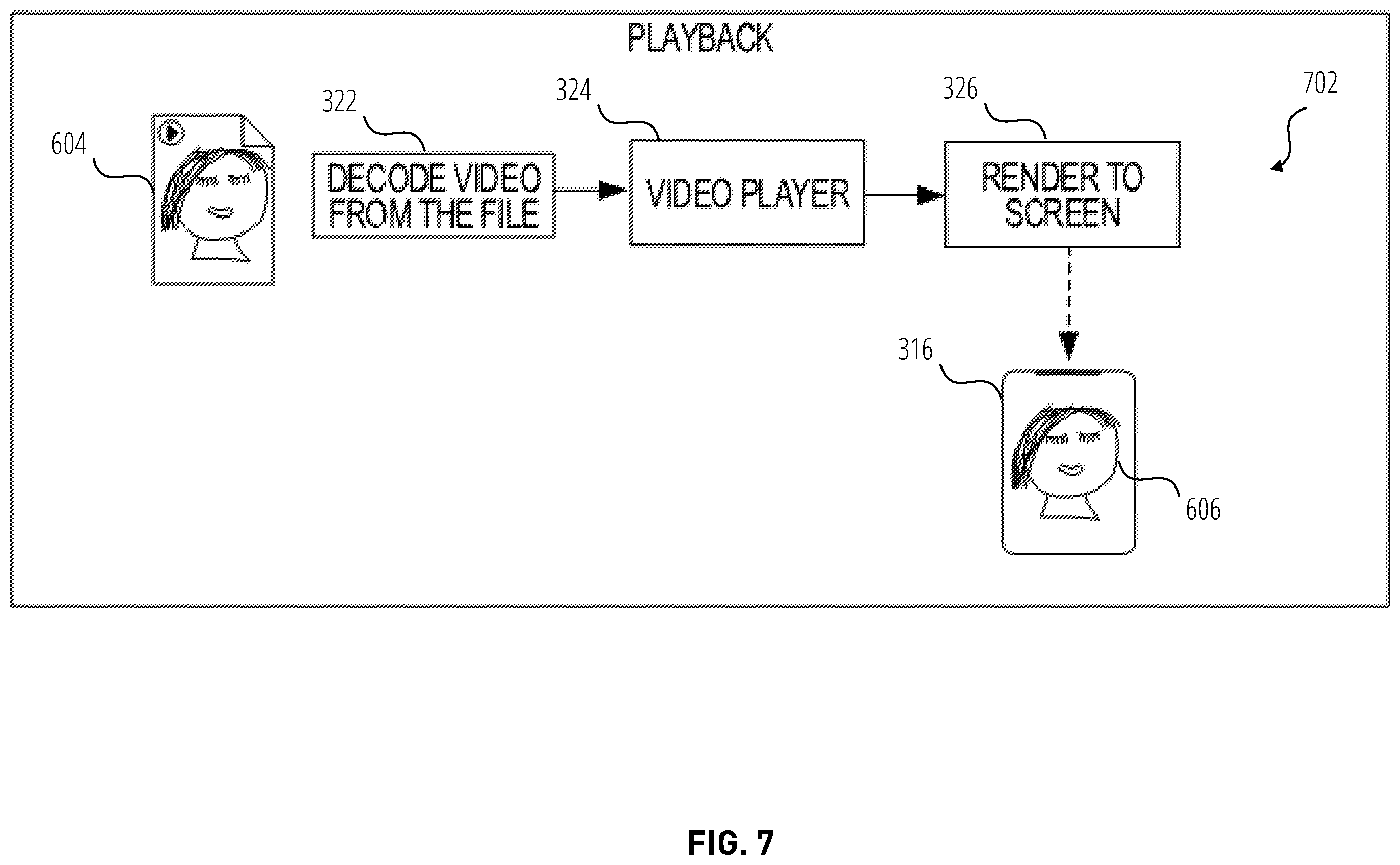 Patent US12361658 Figure 7 – Video processing with preview of AR effects
