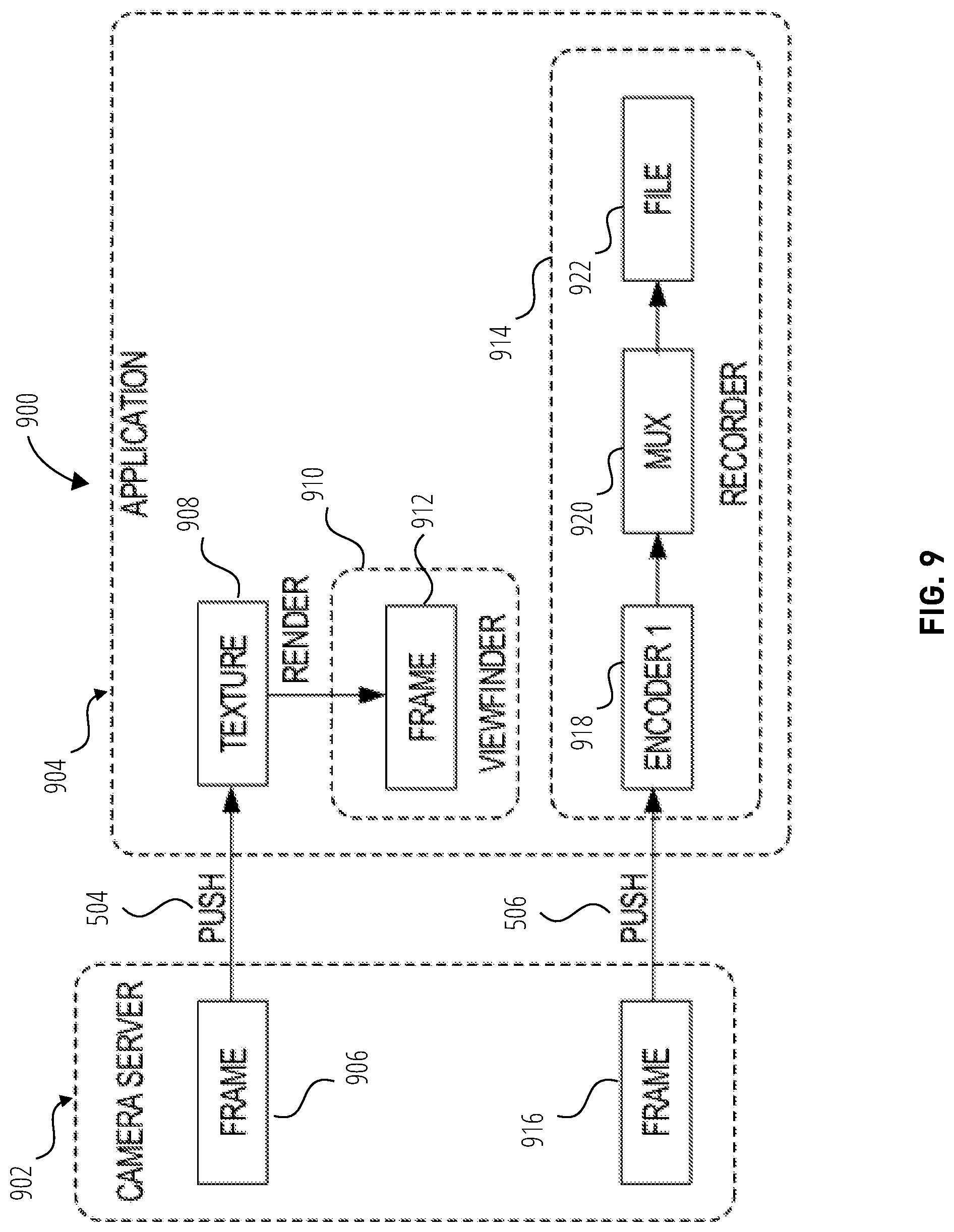 Patent US12361658 Figure 9 – Video processing with preview of AR effects
