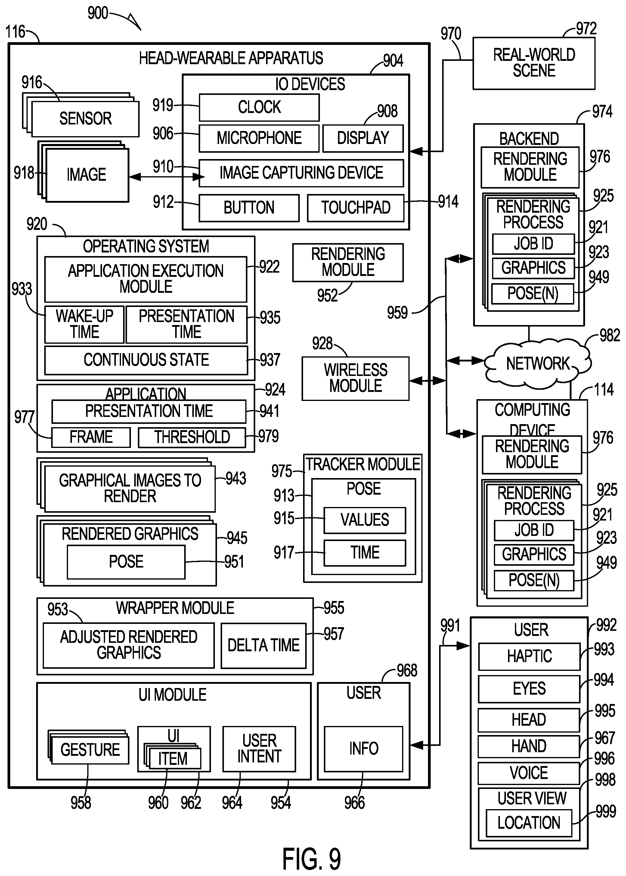 Patent US12361664 Figure 9 – 3D content display using head-wearable apparatuses