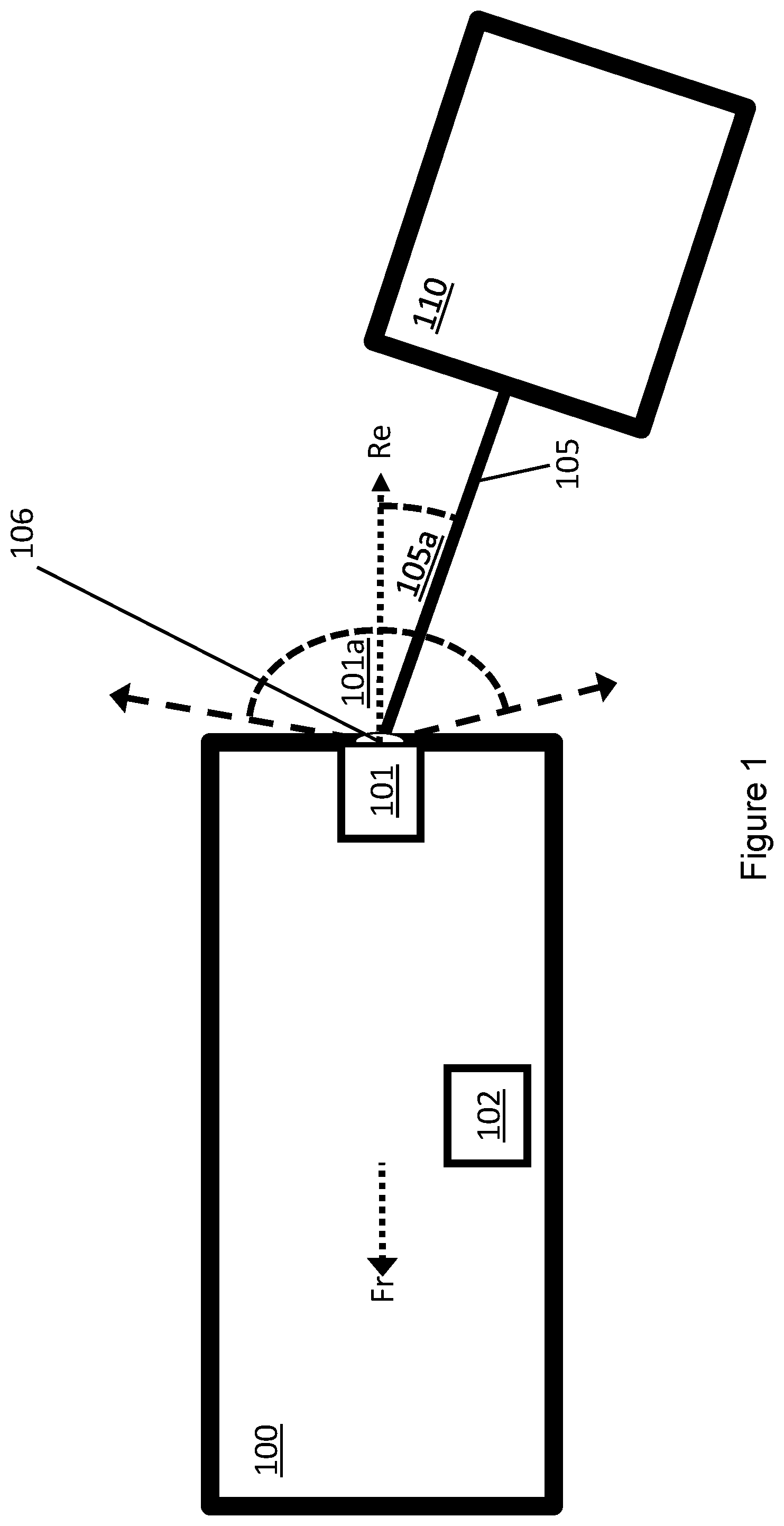 Patent US12361722 Figure 1 – System and method to track a coupled vehicle