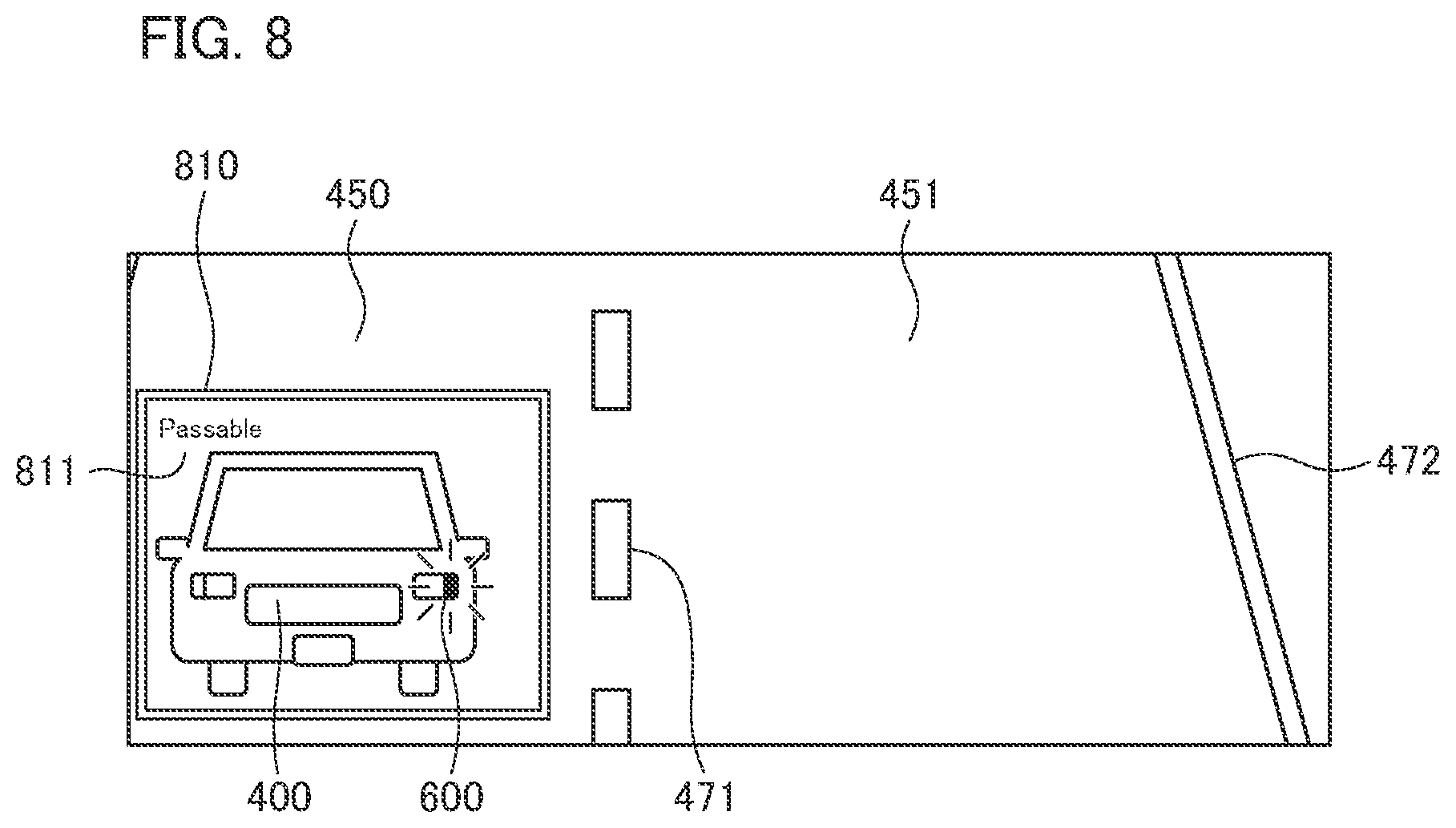 Patent US12361724 Figure 8 – Image processing device, mobile object, image processing method, and storage medium