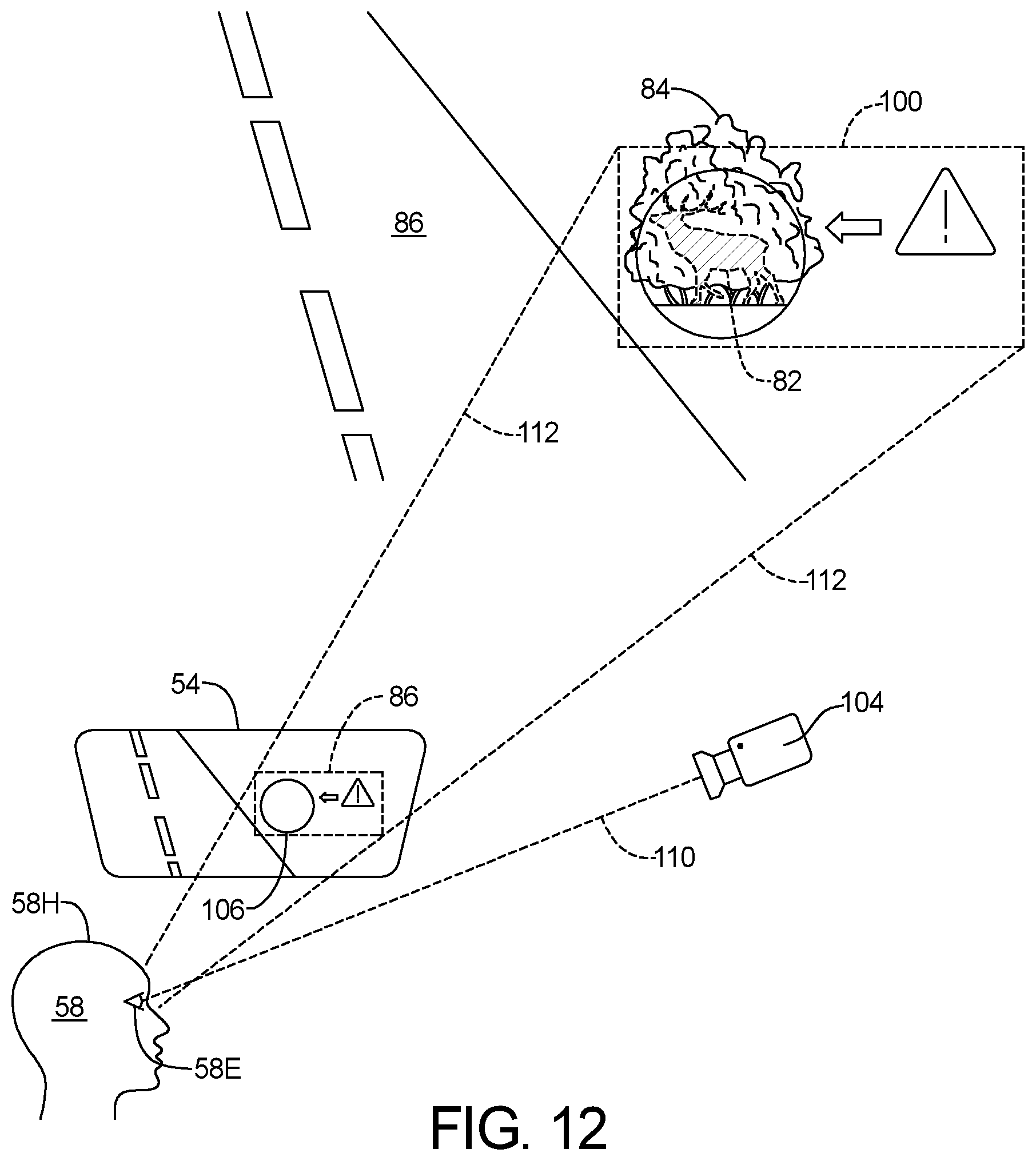 Patent US12361725 Figure 6 – Machine learning based HUD system with alerts for hidden bodies