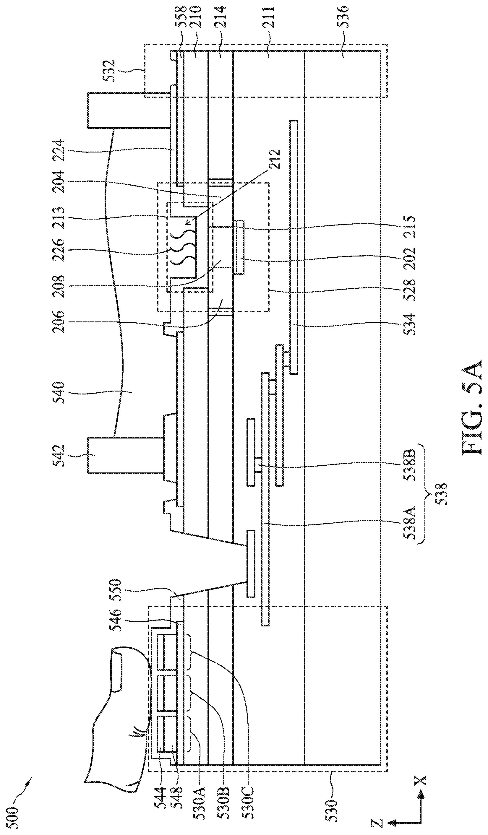 Patent US12361745 Figure 5 – Semiconductor device with bioFET and biometric sensors