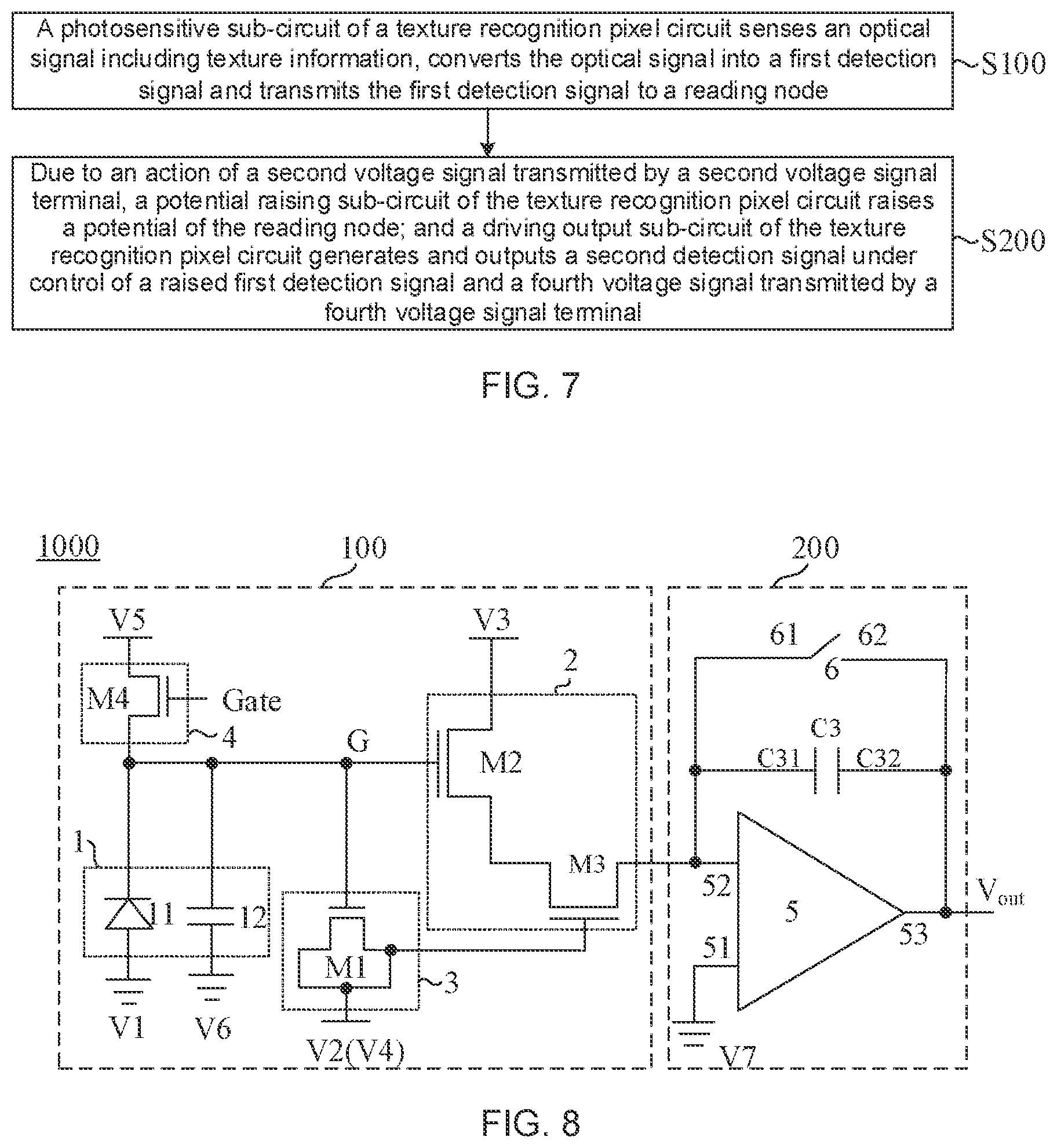 Patent US12361746 Figure 4 – Texture recognition pixel circuit, method for detecting texture, texture detection circuit, display substrate, and display apparatus