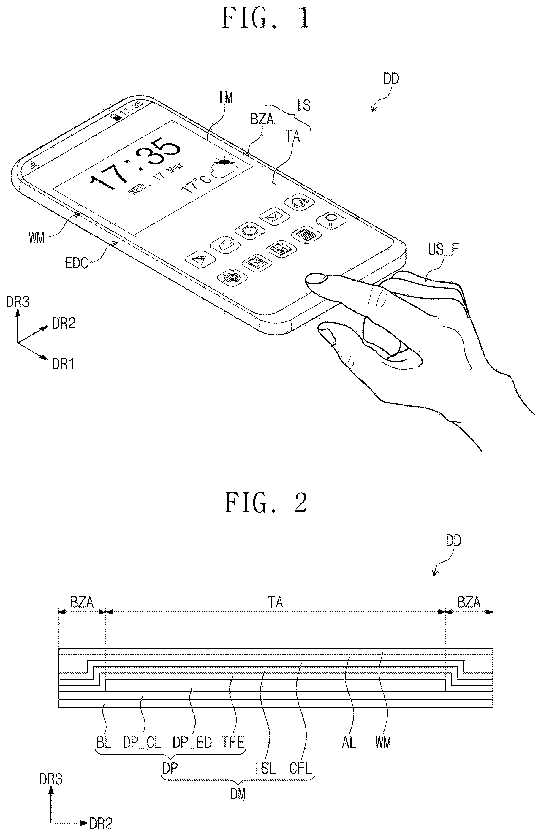 Patent US12361747 Figure 1 – Display device