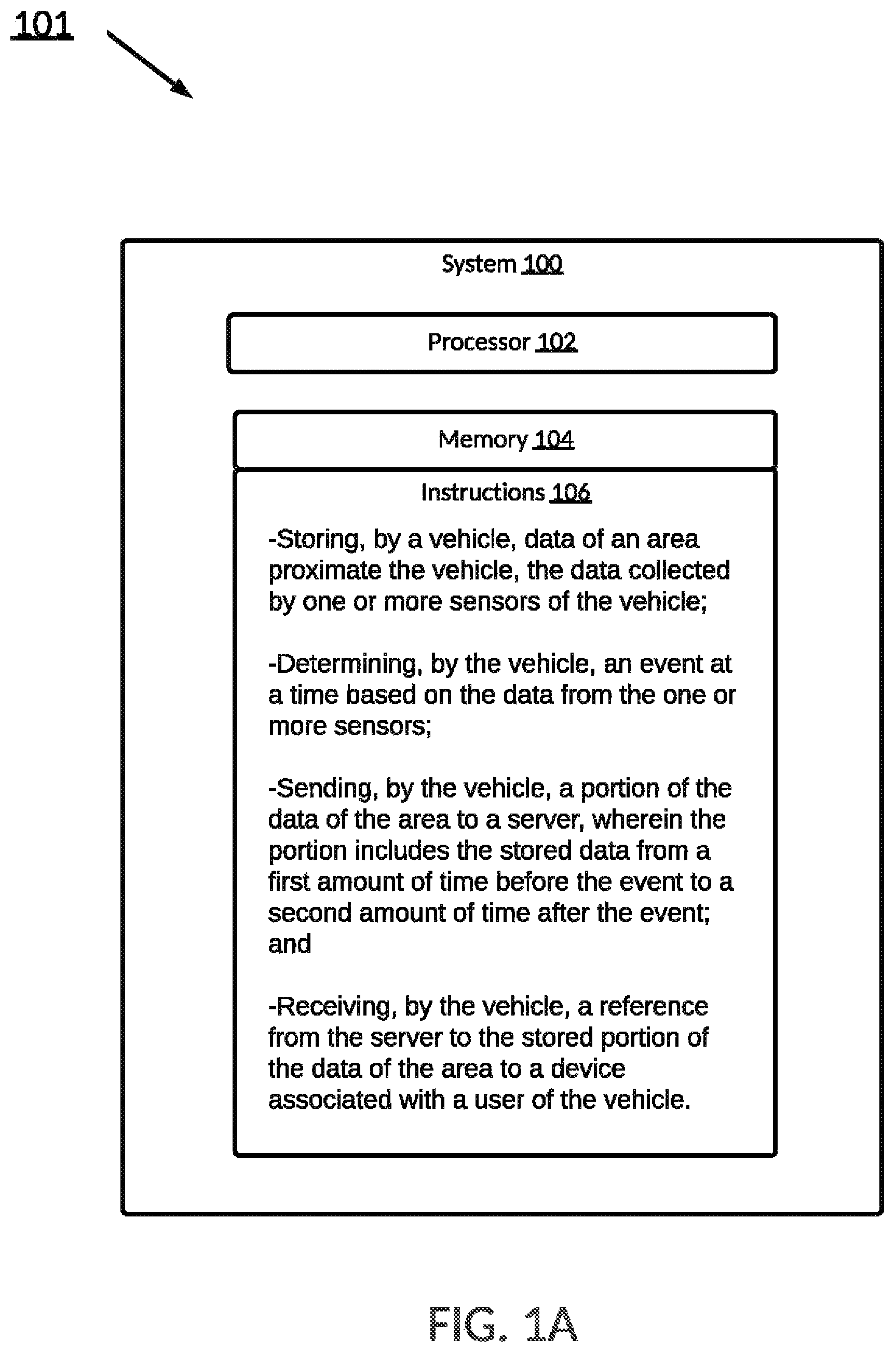 Patent US12361770 Figure 1 – Providing recorded data related to an event