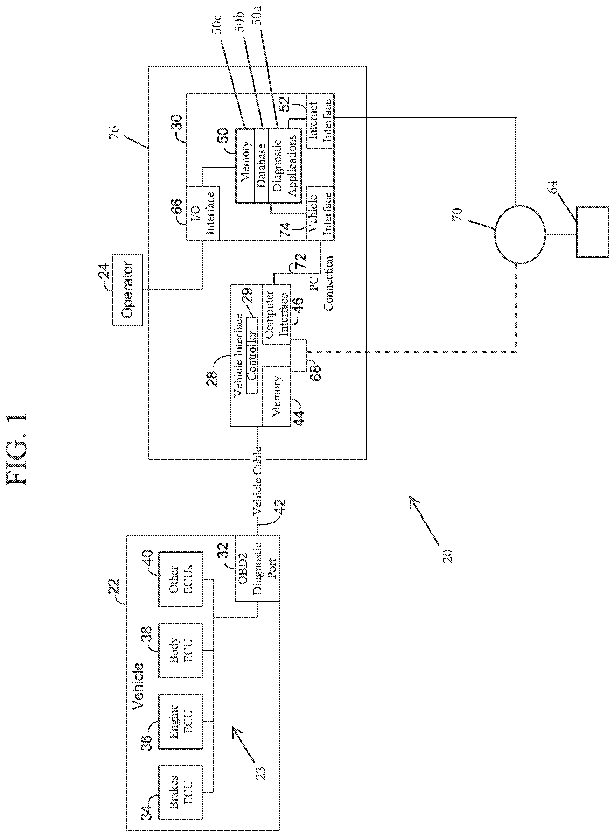 Patent US12361772 — Adaptive vehicle diagnostic system and method — Figure 1