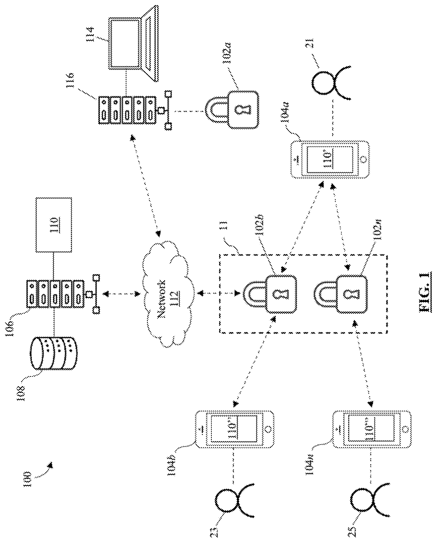 Patent US12361773 Figure 1 – Multi-mode electronic access control system and method