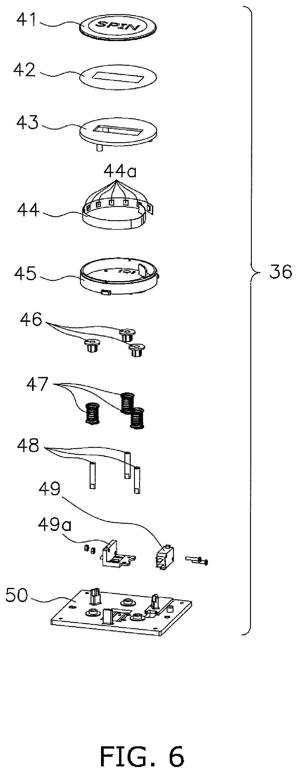 Patent US12361781 Figure 6 – Gaming machine operation button, and control deck and gaming machine comprising same