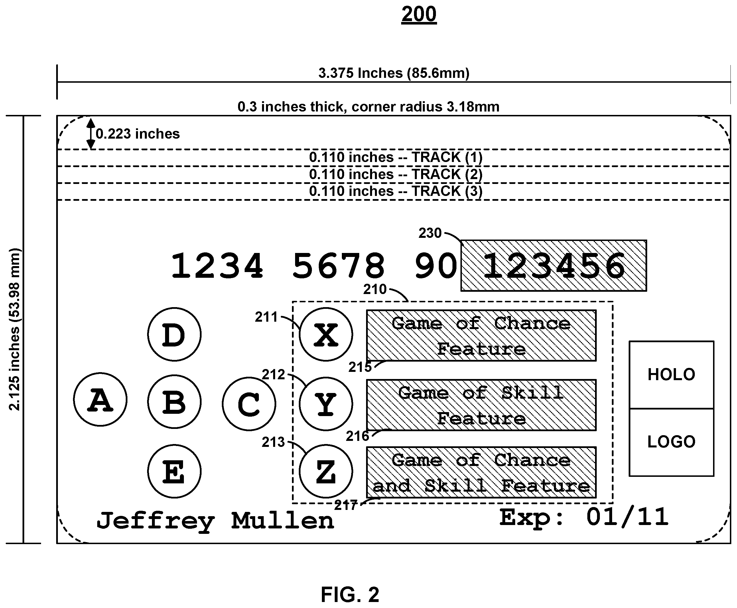 Patent US12361798 Figure 2 – Cards, devices, systems, and methods for advanced payment game of skill and game of chance functionality