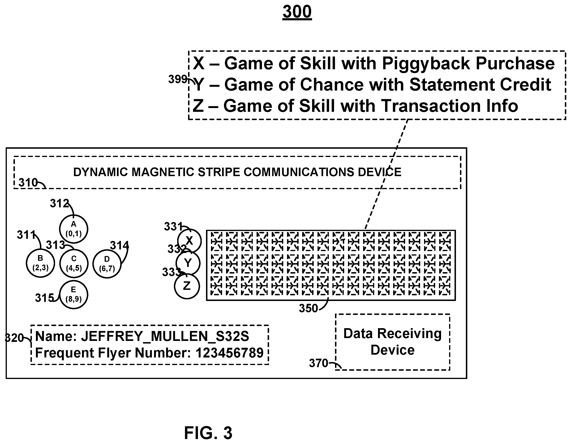Patent US12361798 Figure 3 – Cards, devices, systems, and methods for advanced payment game of skill and game of chance functionality