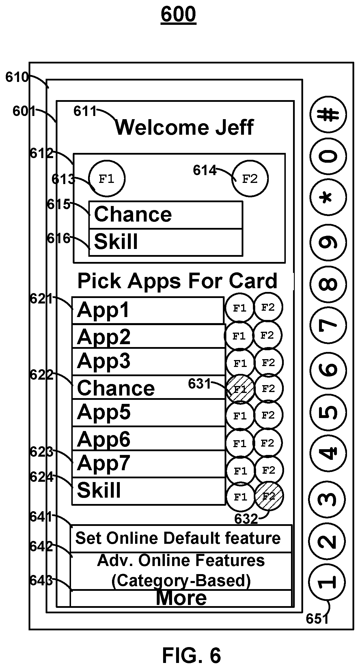Patent US12361798 Figure 6 – Cards, devices, systems, and methods for advanced payment game of skill and game of chance functionality