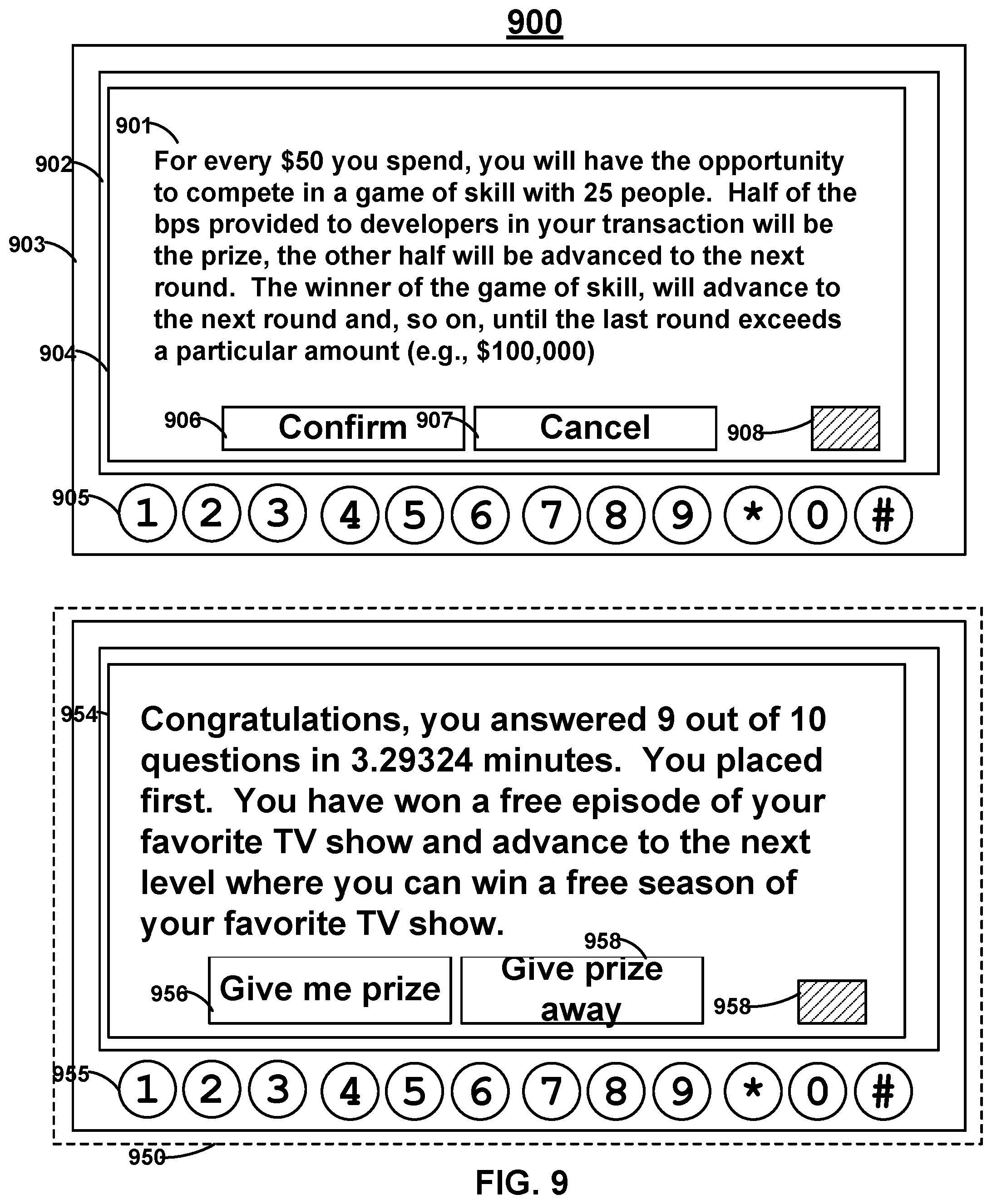 Patent US12361798 Figure 9 – Cards, devices, systems, and methods for advanced payment game of skill and game of chance functionality