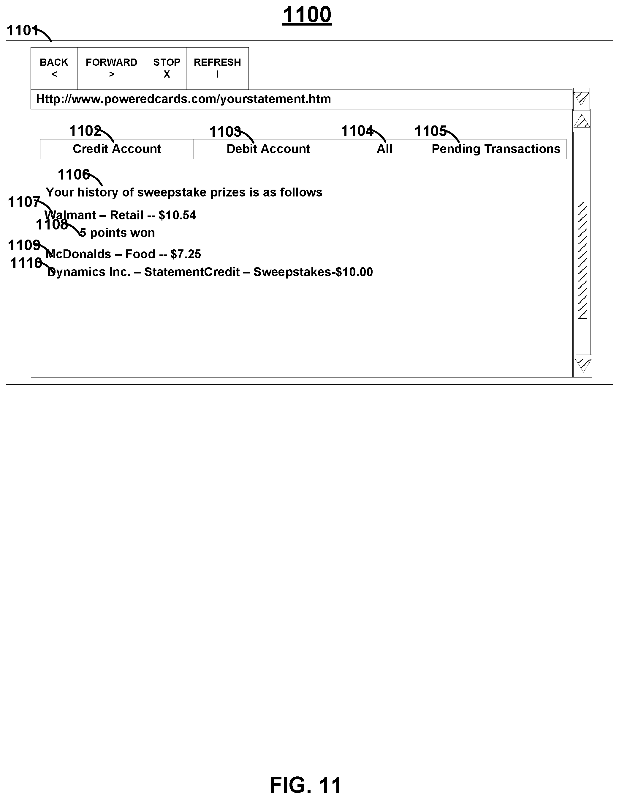Patent US12361798 Figure 11 – Cards, devices, systems, and methods for advanced payment game of skill and game of chance functionality