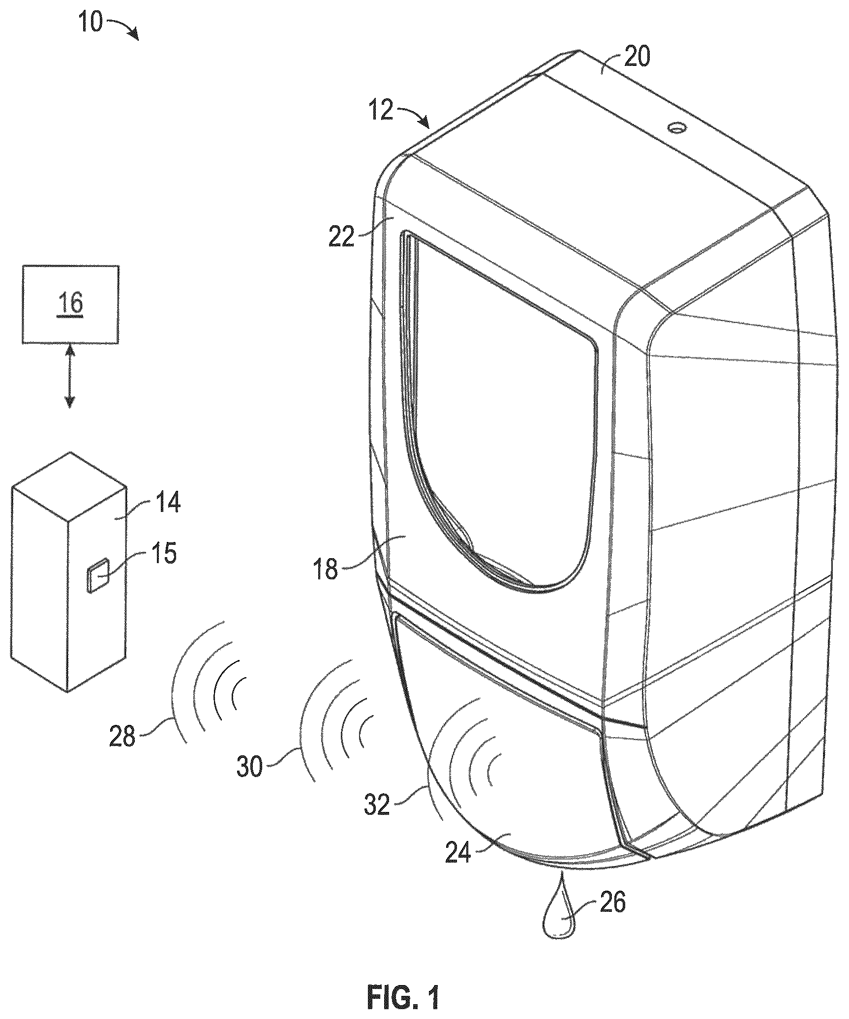 Patent US12361800 — Fluid pump with whistle — Figure 1