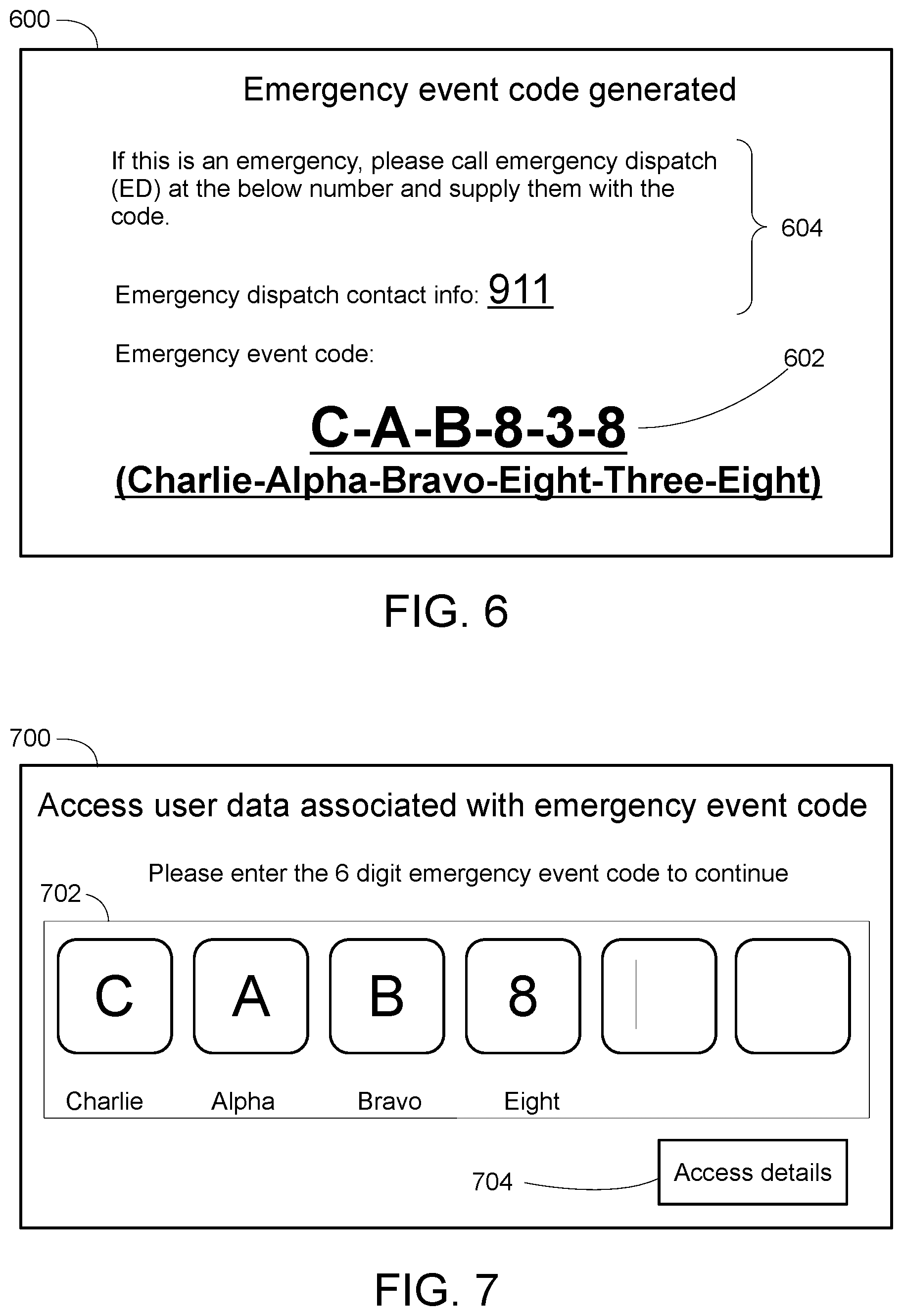 Patent US12361816 Figure 6 – Remotely monitoring users and generating emergency event code temporarily allowing emergency dispatcher to access collected data for user experiencing emergency