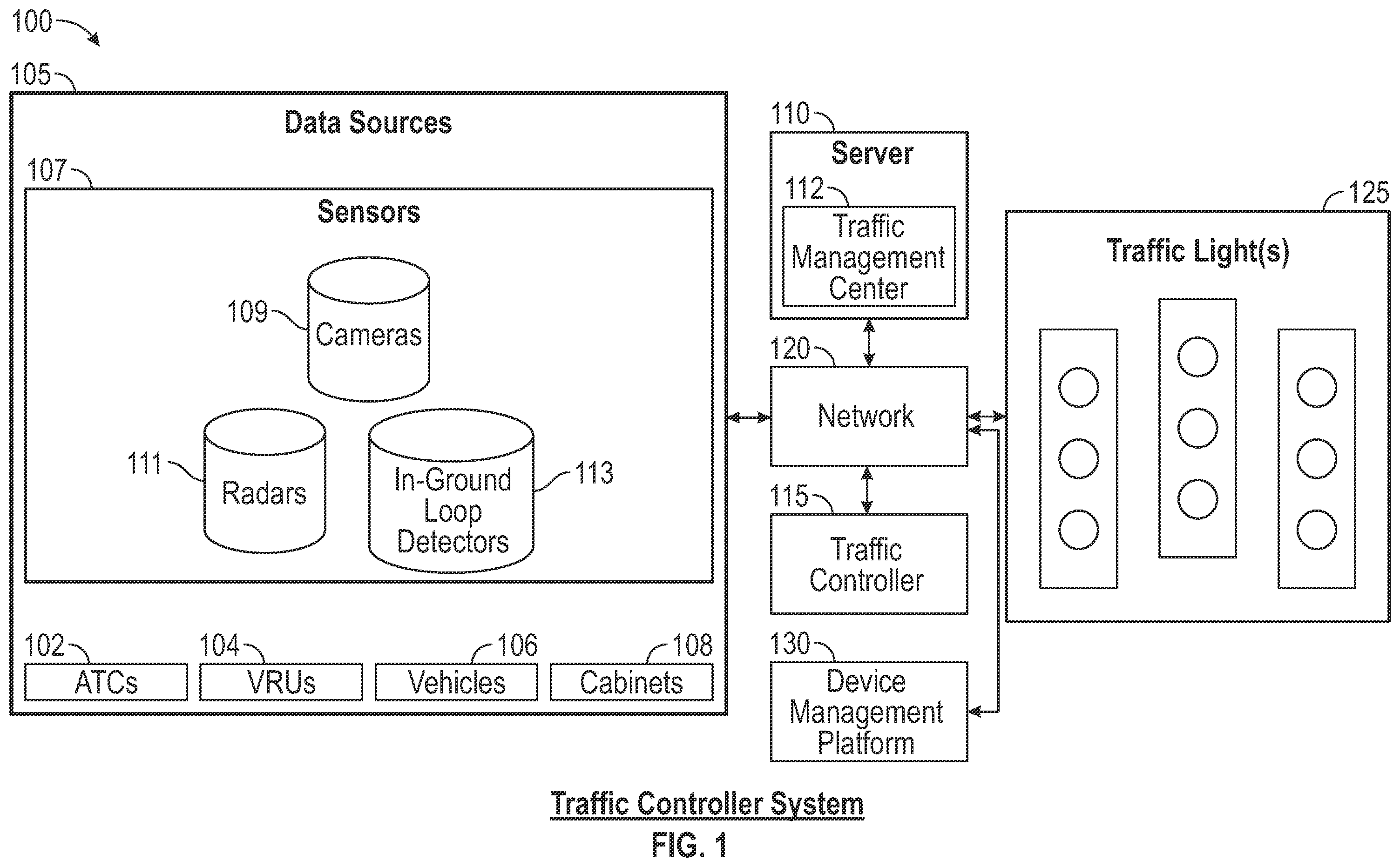 Patent US12361823 Figure 1 – Integrated traffic controller