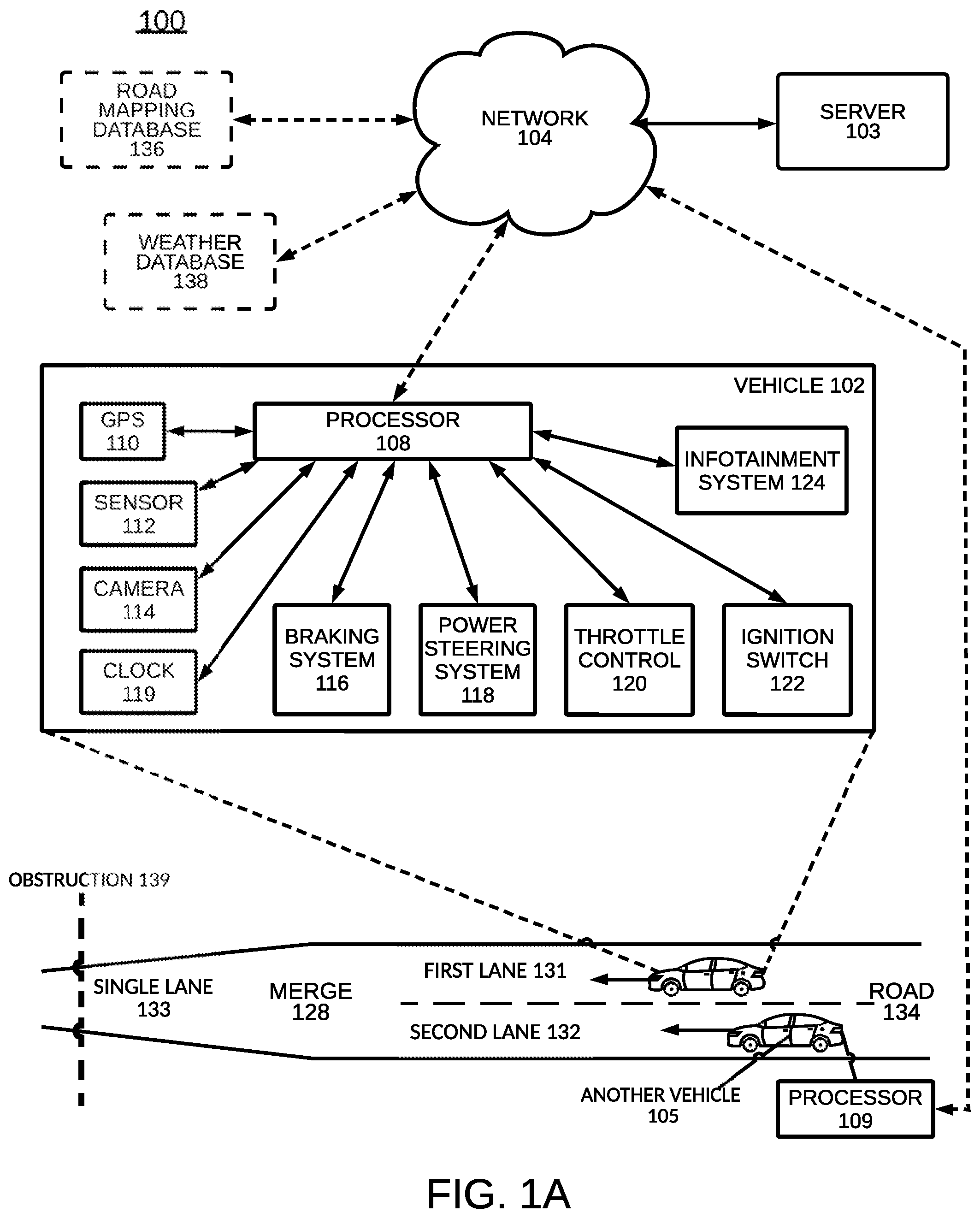 Patent US12361826 Figure 1 – Determining a corrective action to alter a driving behavior of a vehicle