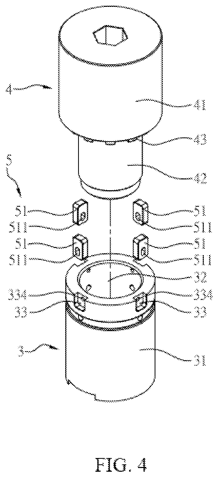 Patent US12361840 Figure 4 – Joint structure of telescopic cylinder