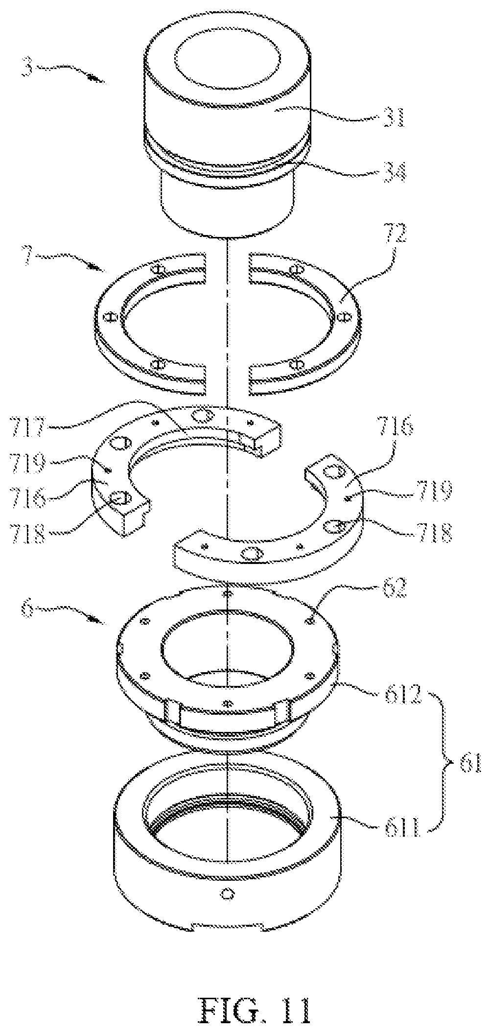 Patent US12361840 Figure 11 – Joint structure of telescopic cylinder