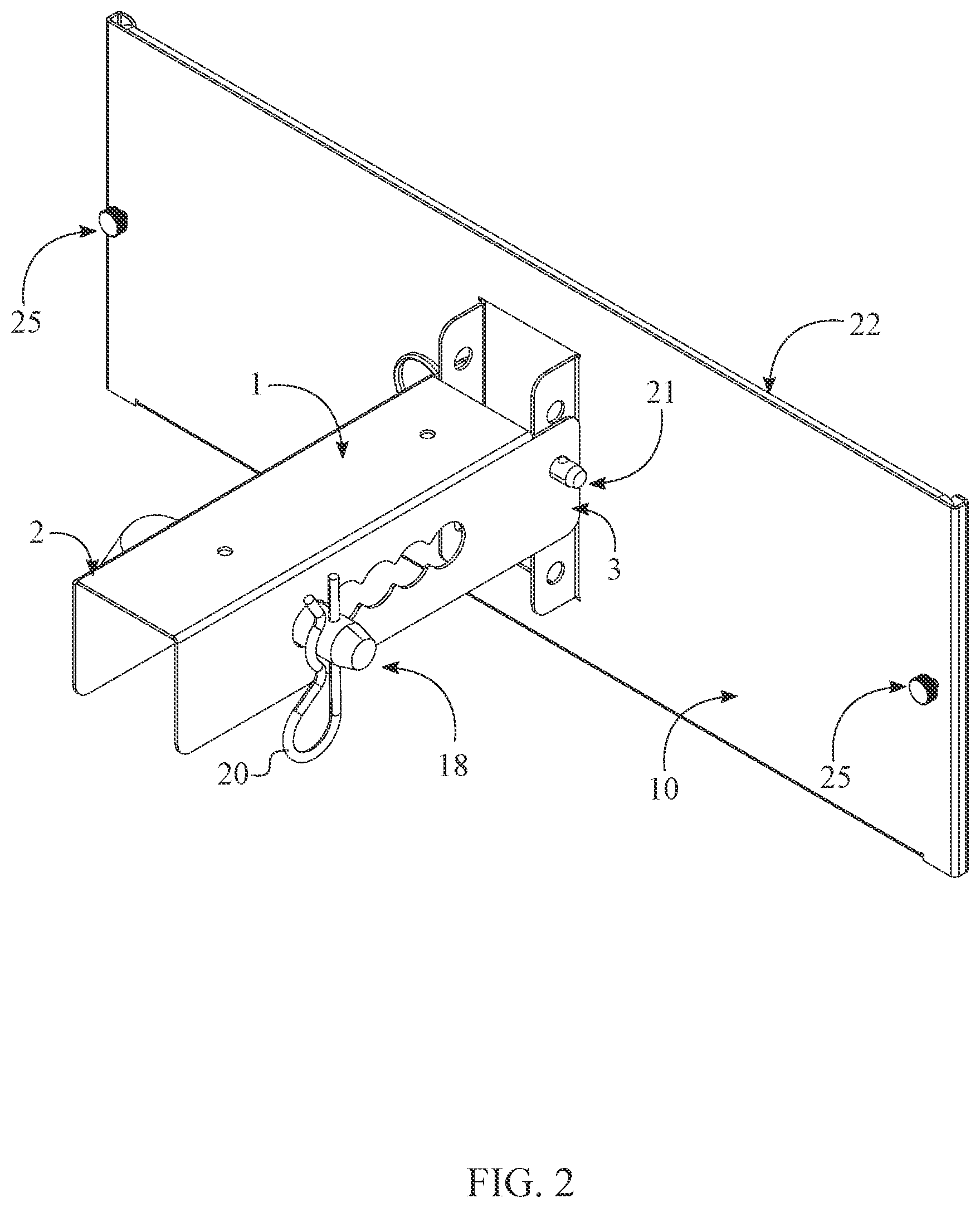 Patent US12361844 Figure 2 – Trailer hitch mount display apparatus