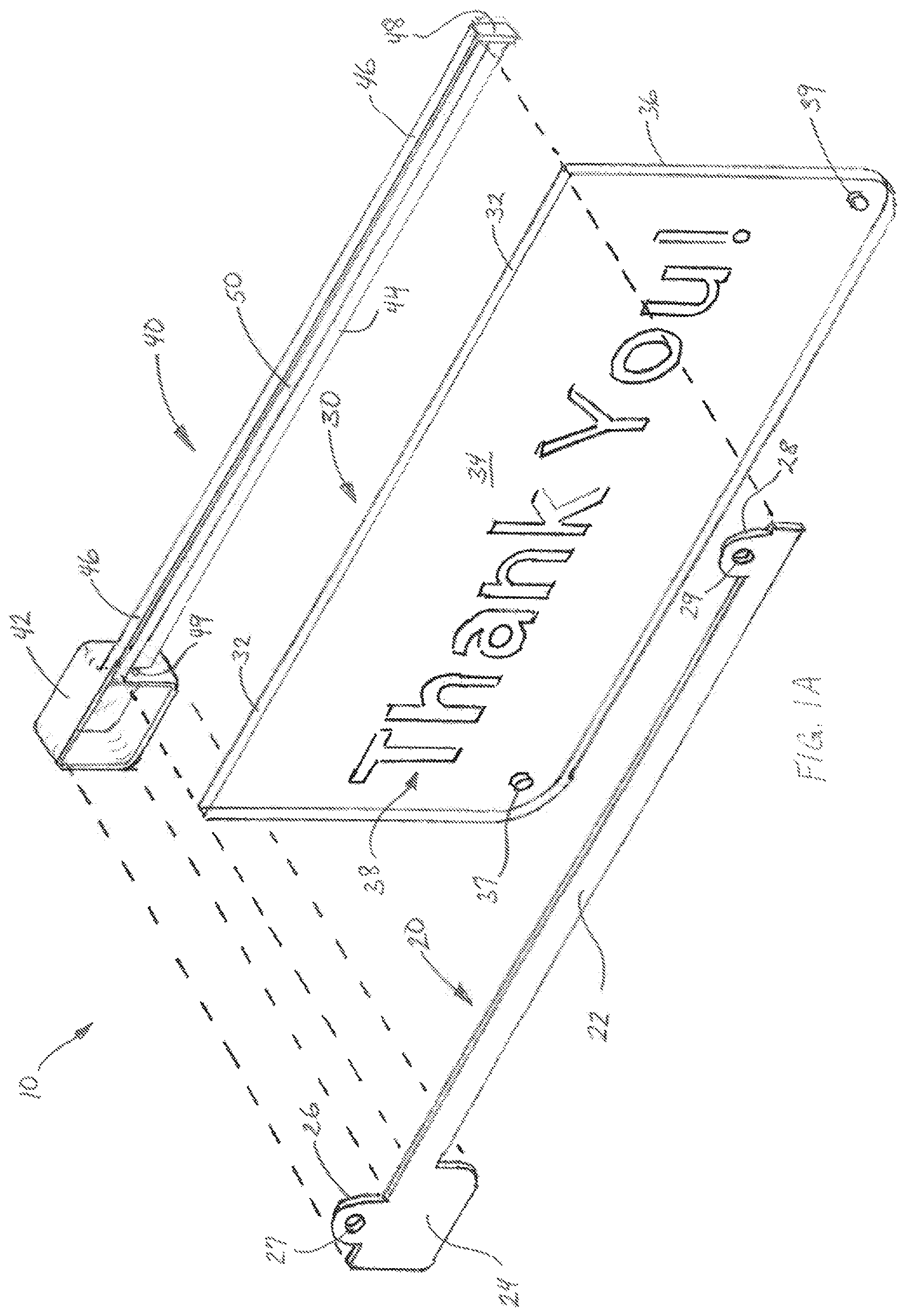 Patent US12361845 — Illuminable sign for displaying a message in an automobile window — Figure 1