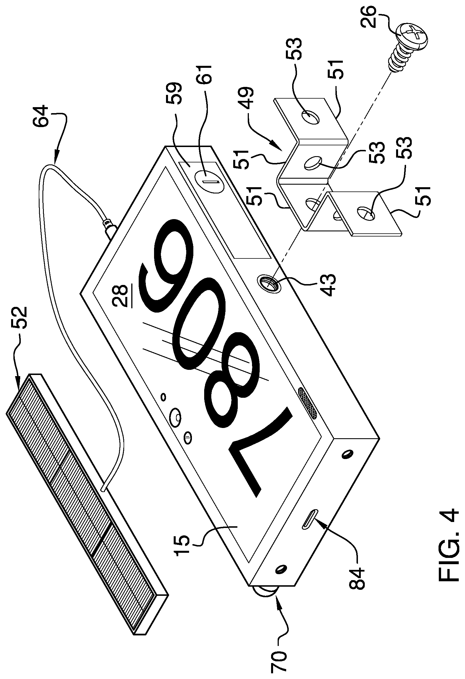 Patent US12361846 Figure 4 – Illuminated street address display assembly