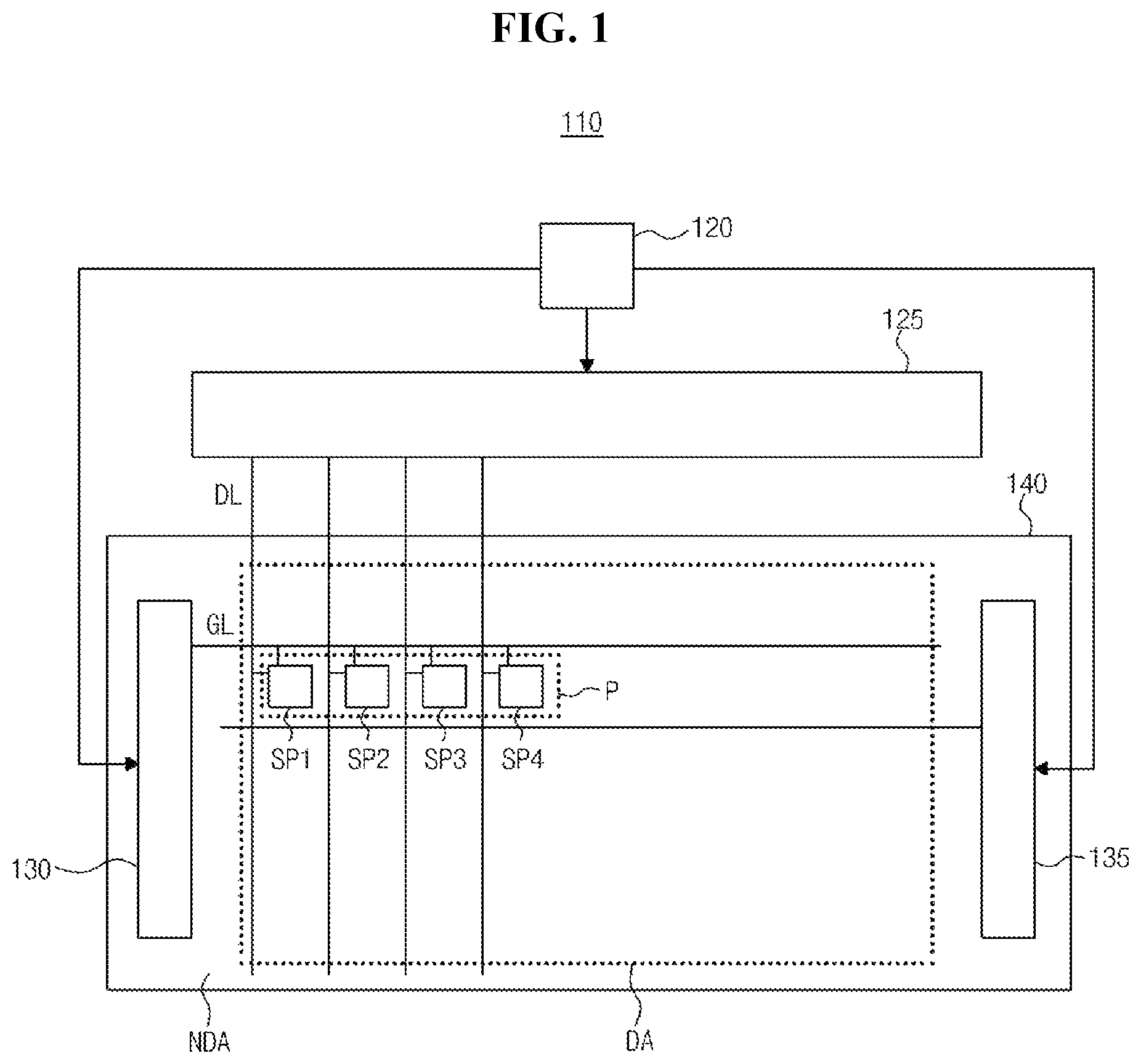 Patent US12361857 Figure 1 – Display device having improved response property and method of driving the same