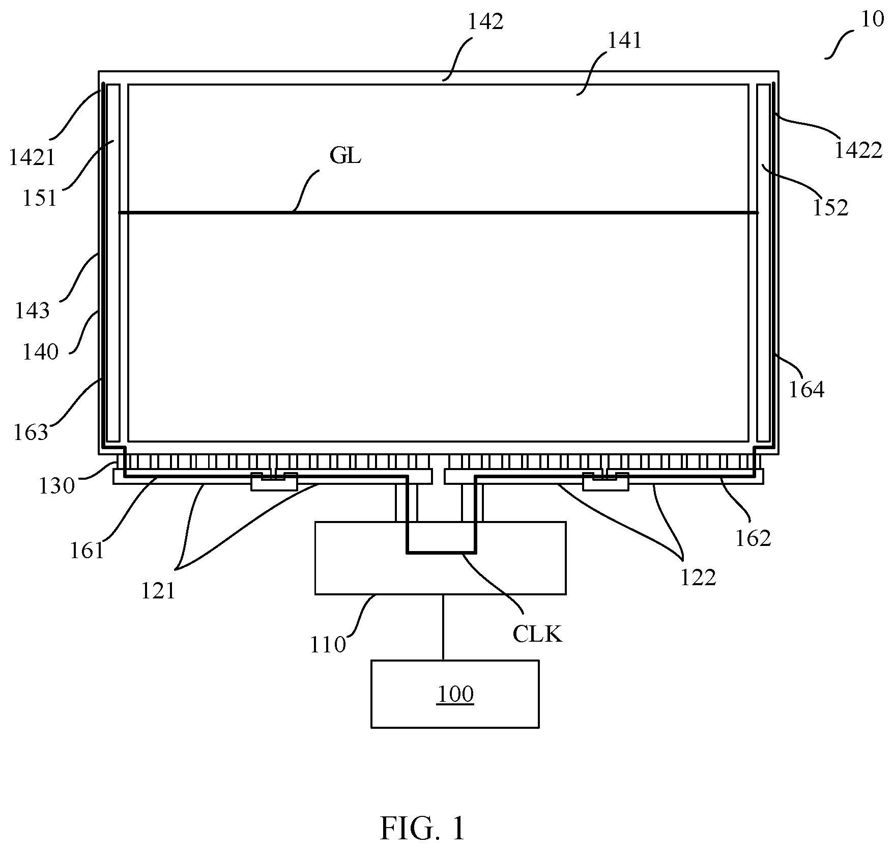 Patent US12361859 Figure 1 – Display device