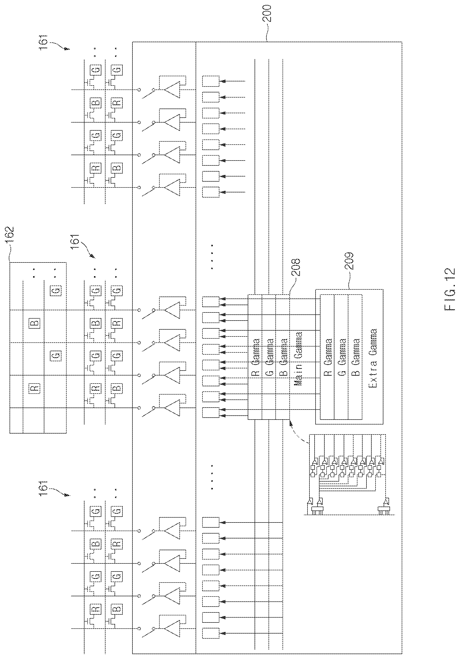 Patent US12361860 Figure 12 – Operation method for gamma voltage according to display area and electronic device supporting same