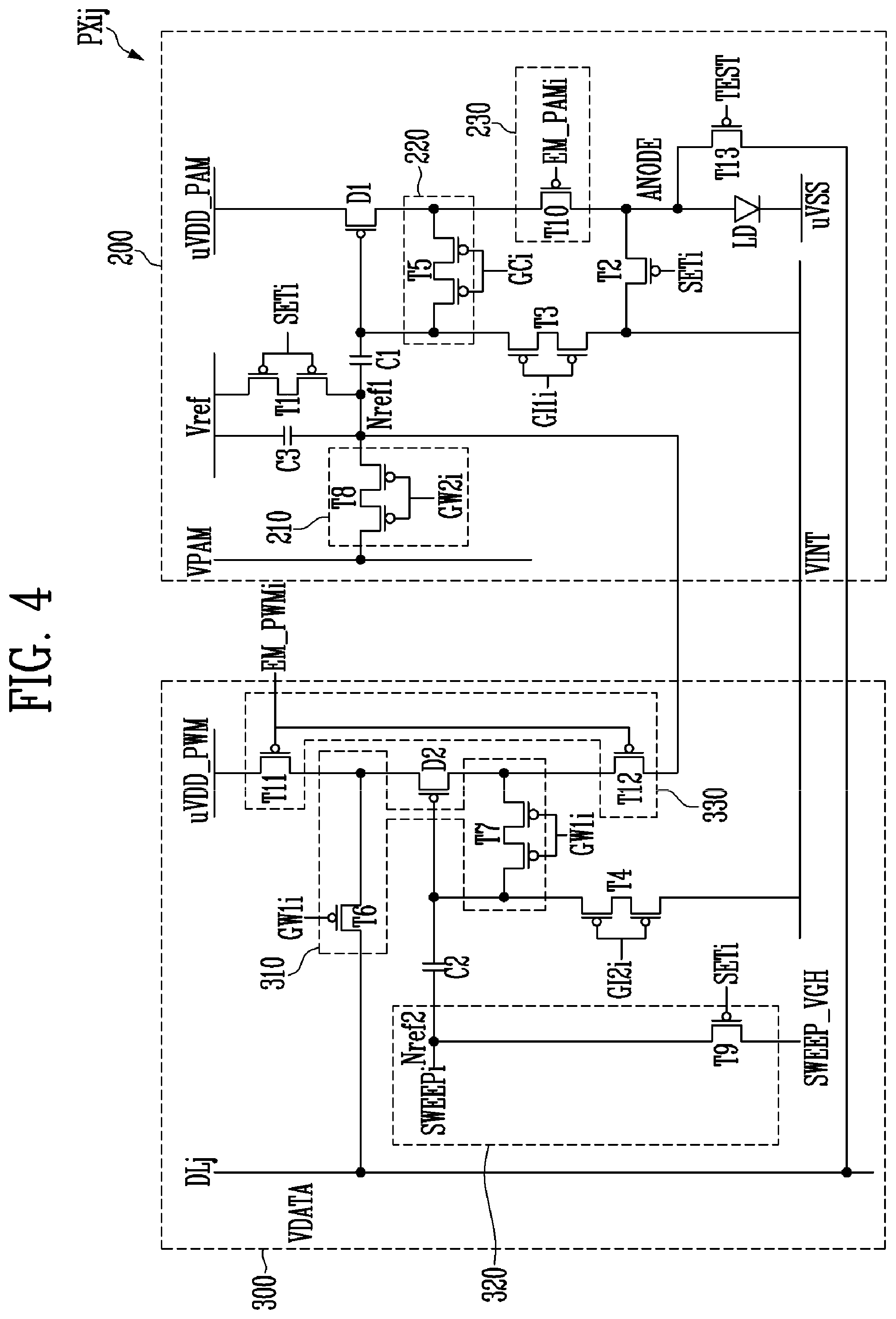 Patent US12361864 Figure 4 – Pixel circuit and driving method for display device including the pixel circuit