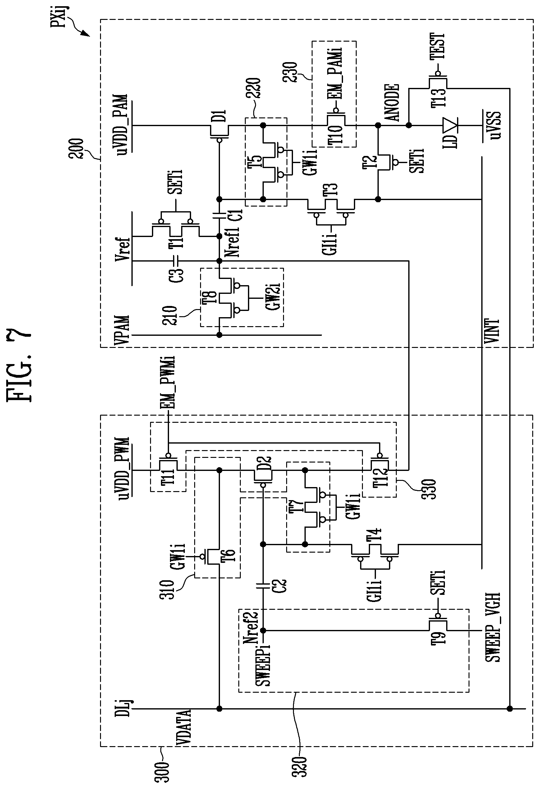 Patent US12361864 Figure 7 – Pixel circuit and driving method for display device including the pixel circuit