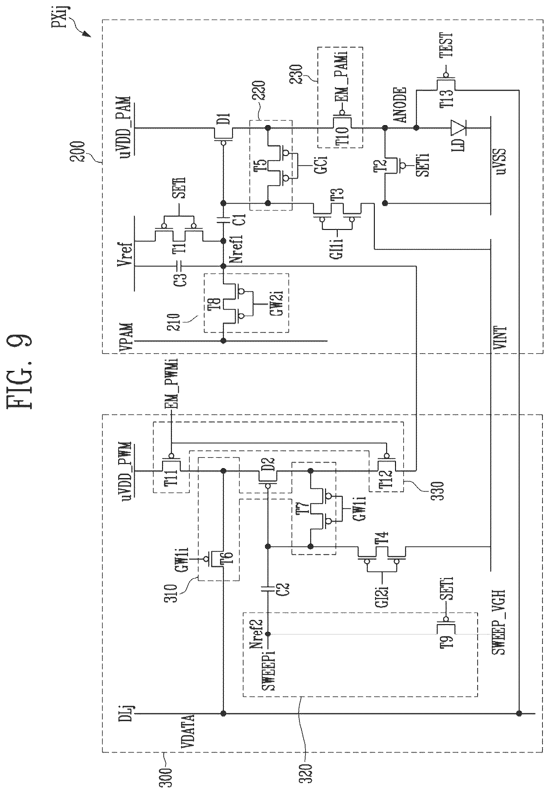 Patent US12361864 Figure 9 – Pixel circuit and driving method for display device including the pixel circuit