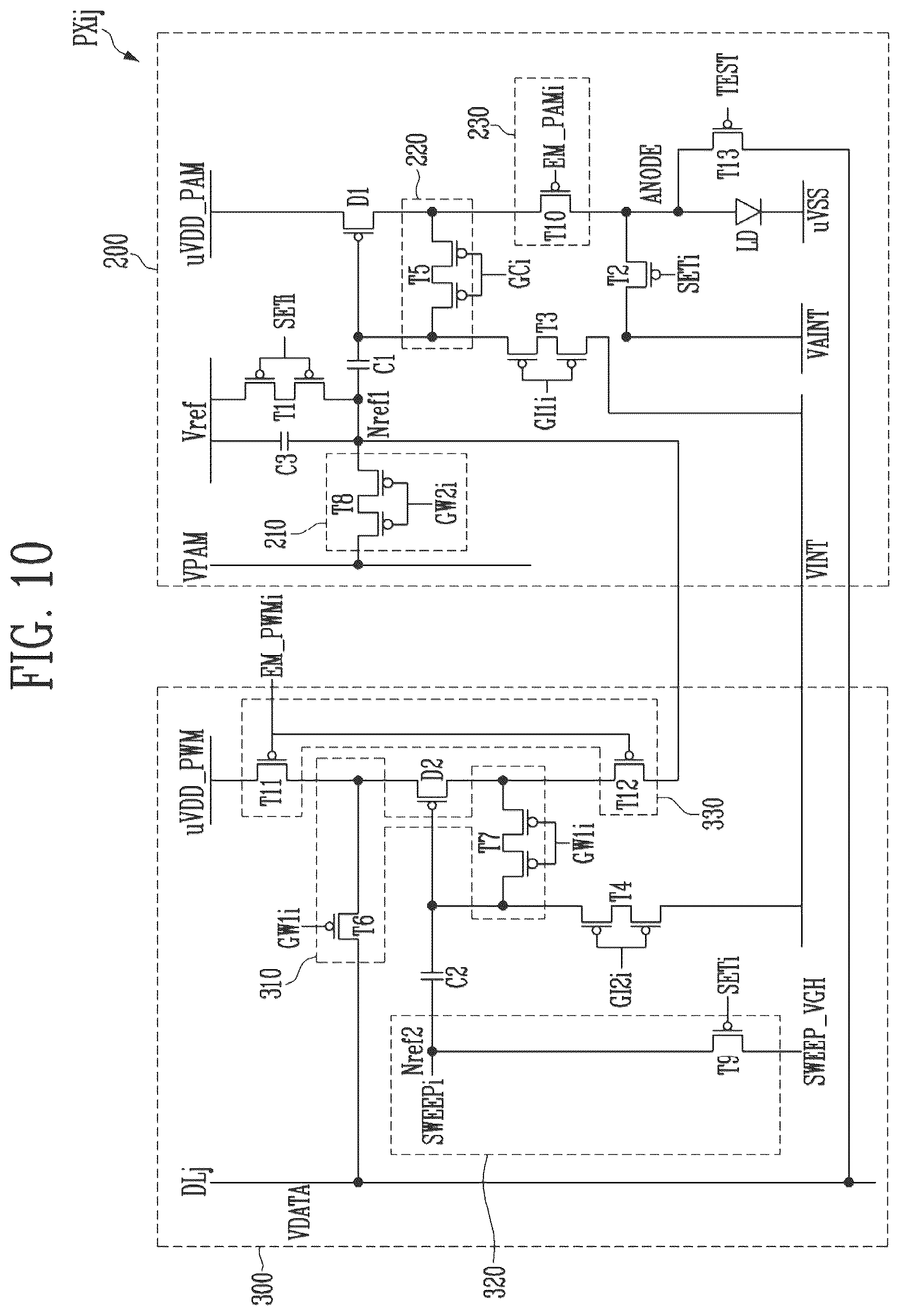 Patent US12361864 Figure 10 – Pixel circuit and driving method for display device including the pixel circuit