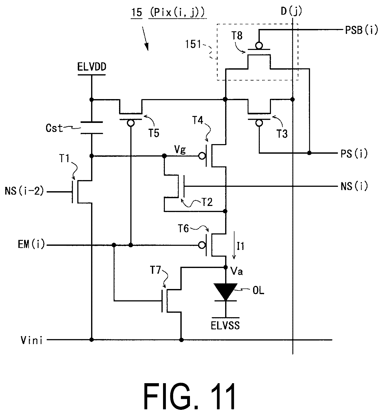 Patent US12361885 Figure 11 – Display device and method for driving same