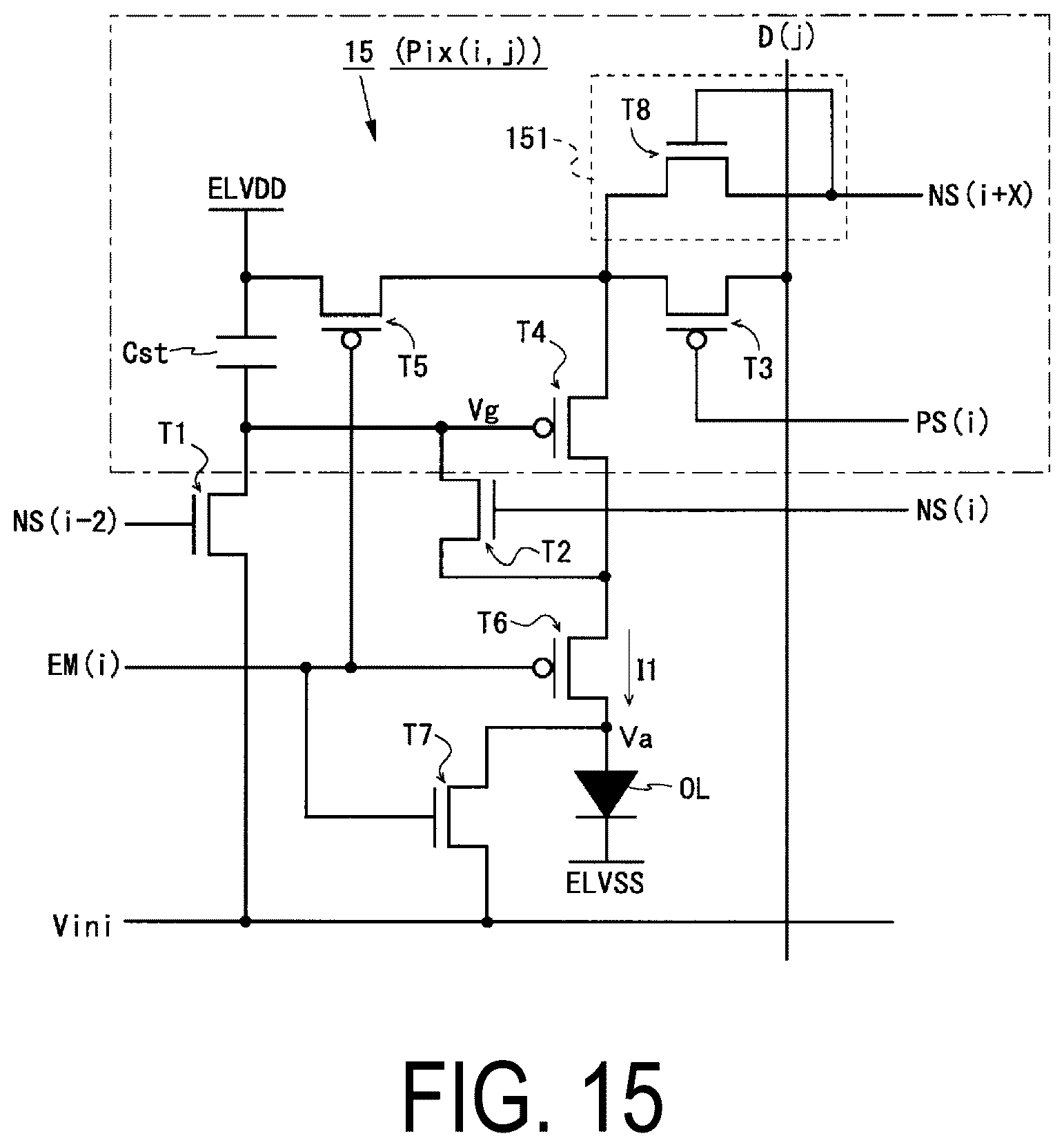 Patent US12361885 Figure 15 – Display device and method for driving same